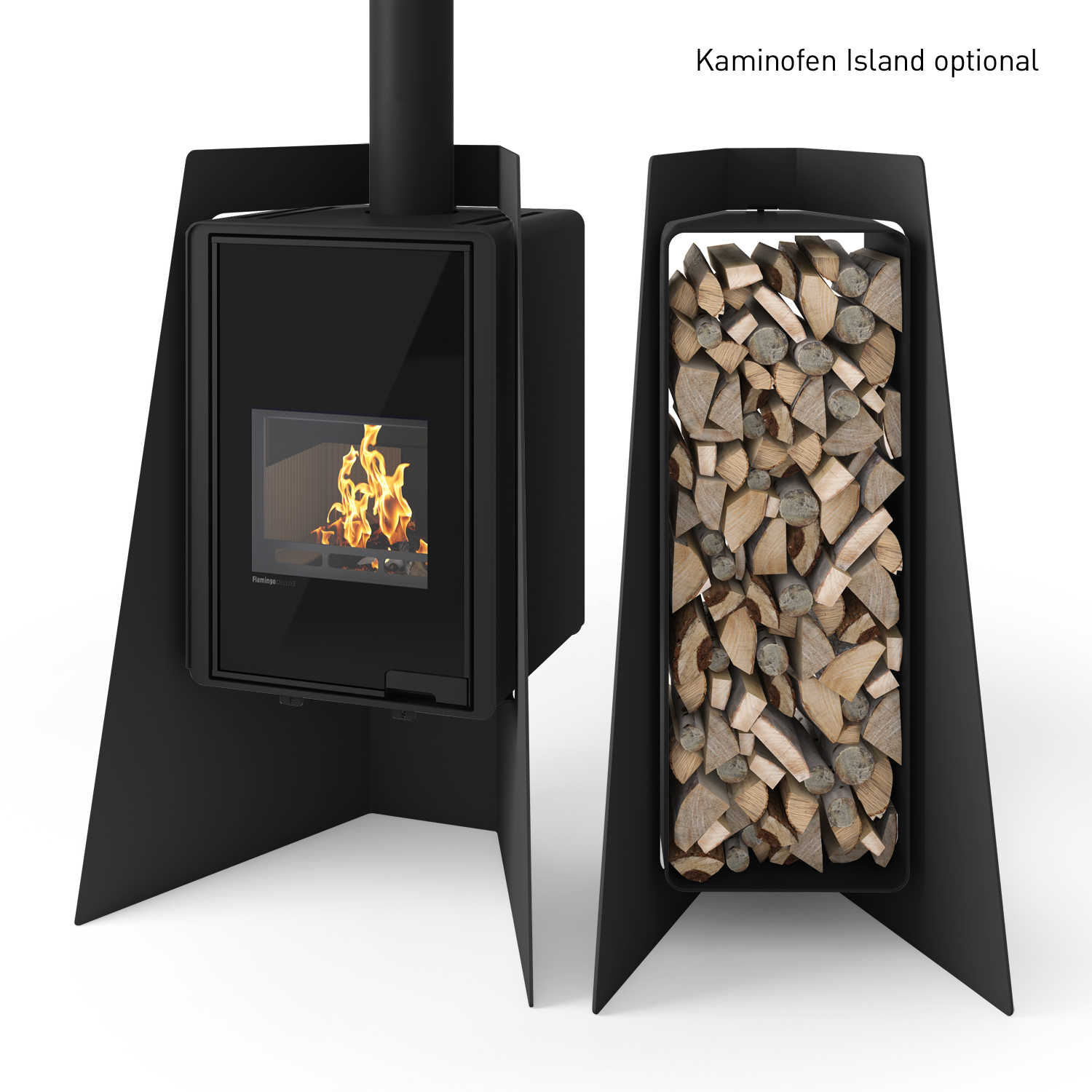 HS Flamingo Deluxe 3 Étagère en bois Noir