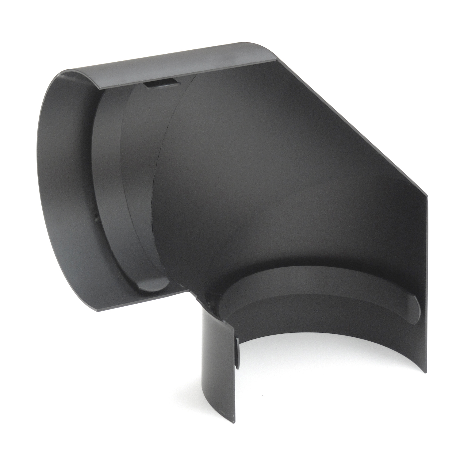 Coude de conduit de fumée / Tuyau de poêle 150 mm - Écran thermique latéral 90° gris fonte