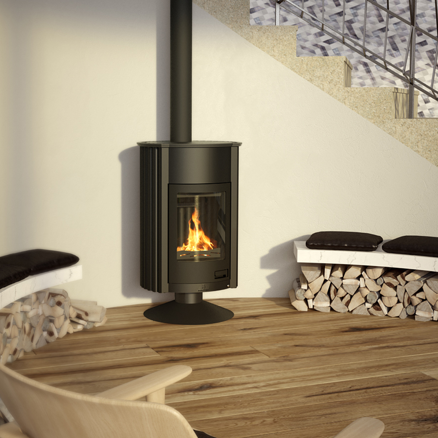 Poêle à air chaud Masterflamme Grande II Noir