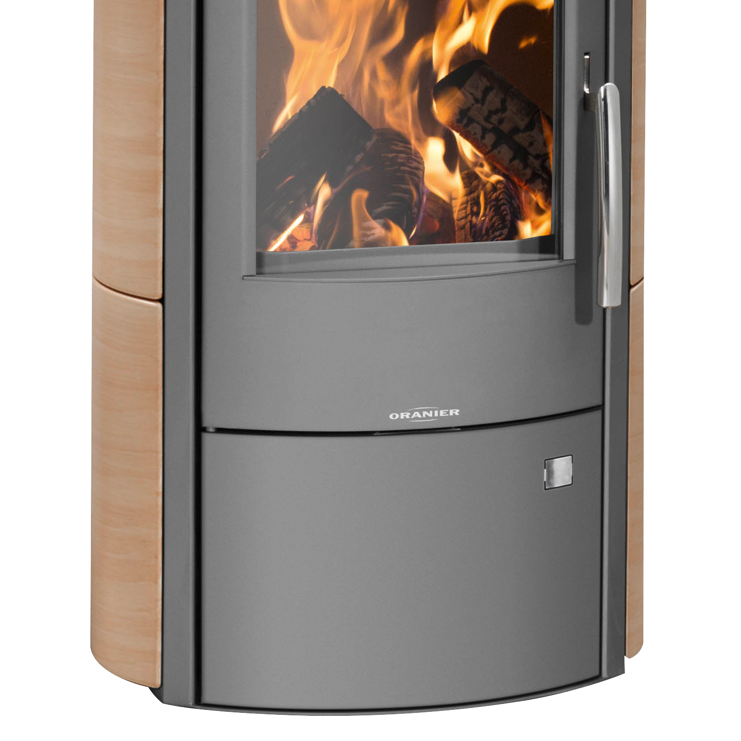 Oranier Pori 5 Poêle à bois Acier Gris Fonte / Carrelage Corretto