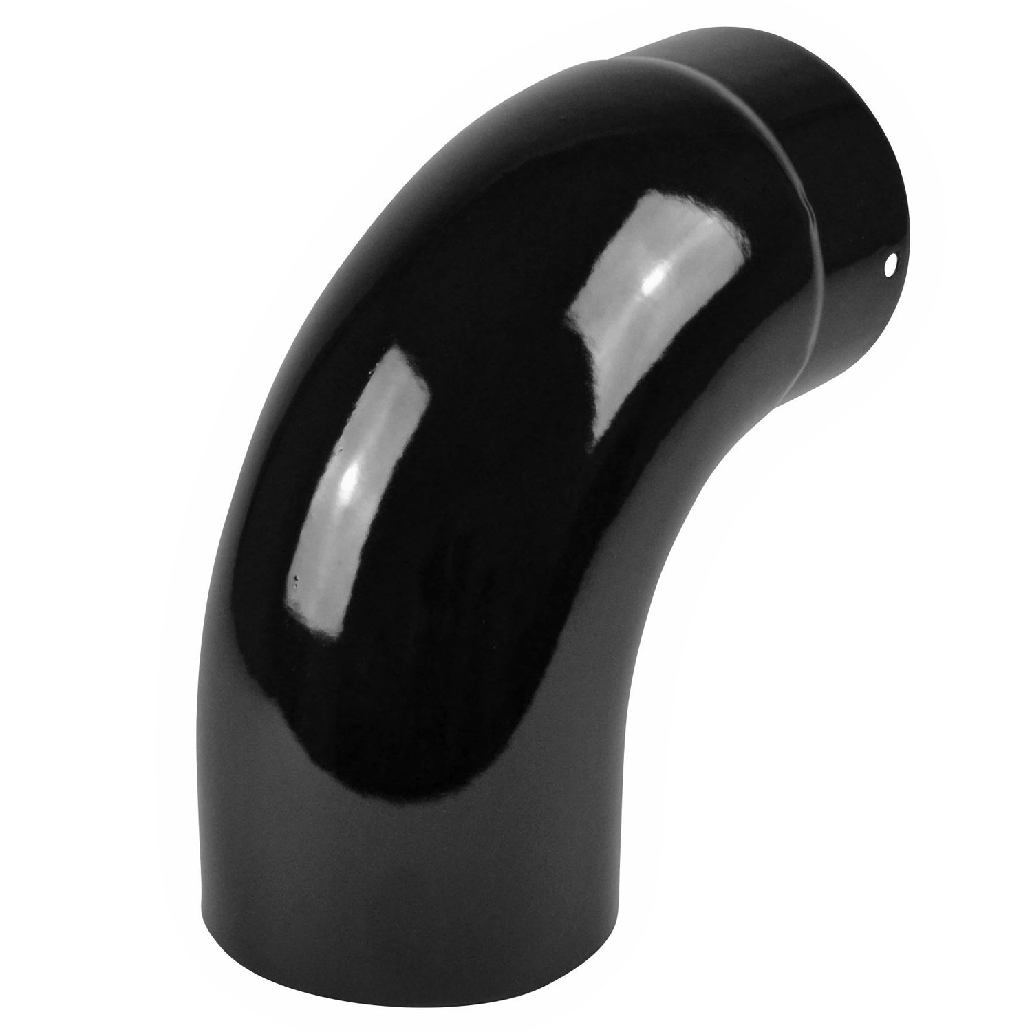 Coude de conduit de fumée / Coude de tuyau de poêle émaillé 150mm - Coude à 90° lisse Noir