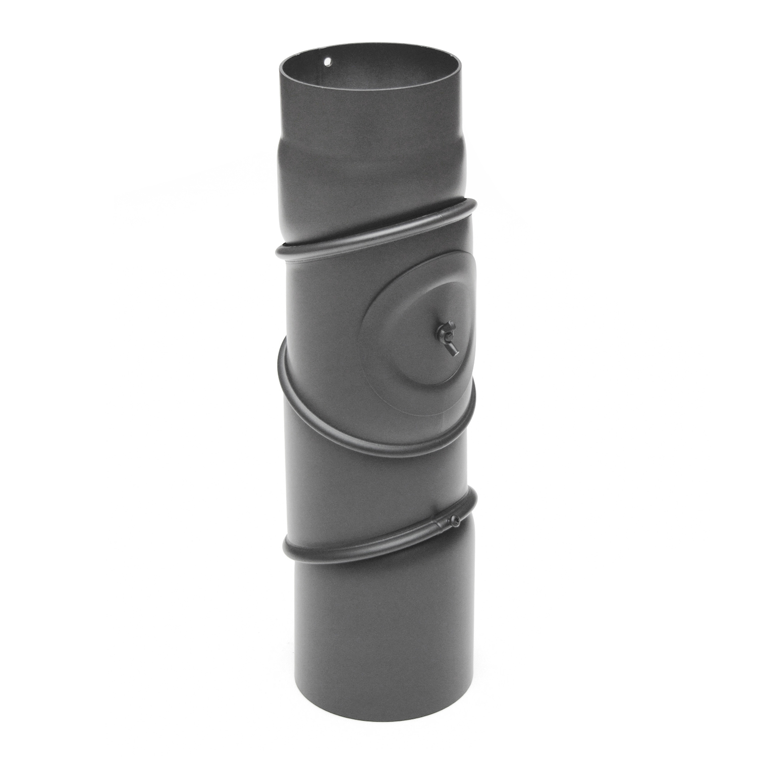 Raik Basic coude multiple 130mm gris fonte avec porte – 4 pièces pour tuyau de fumée / conduit de fumée