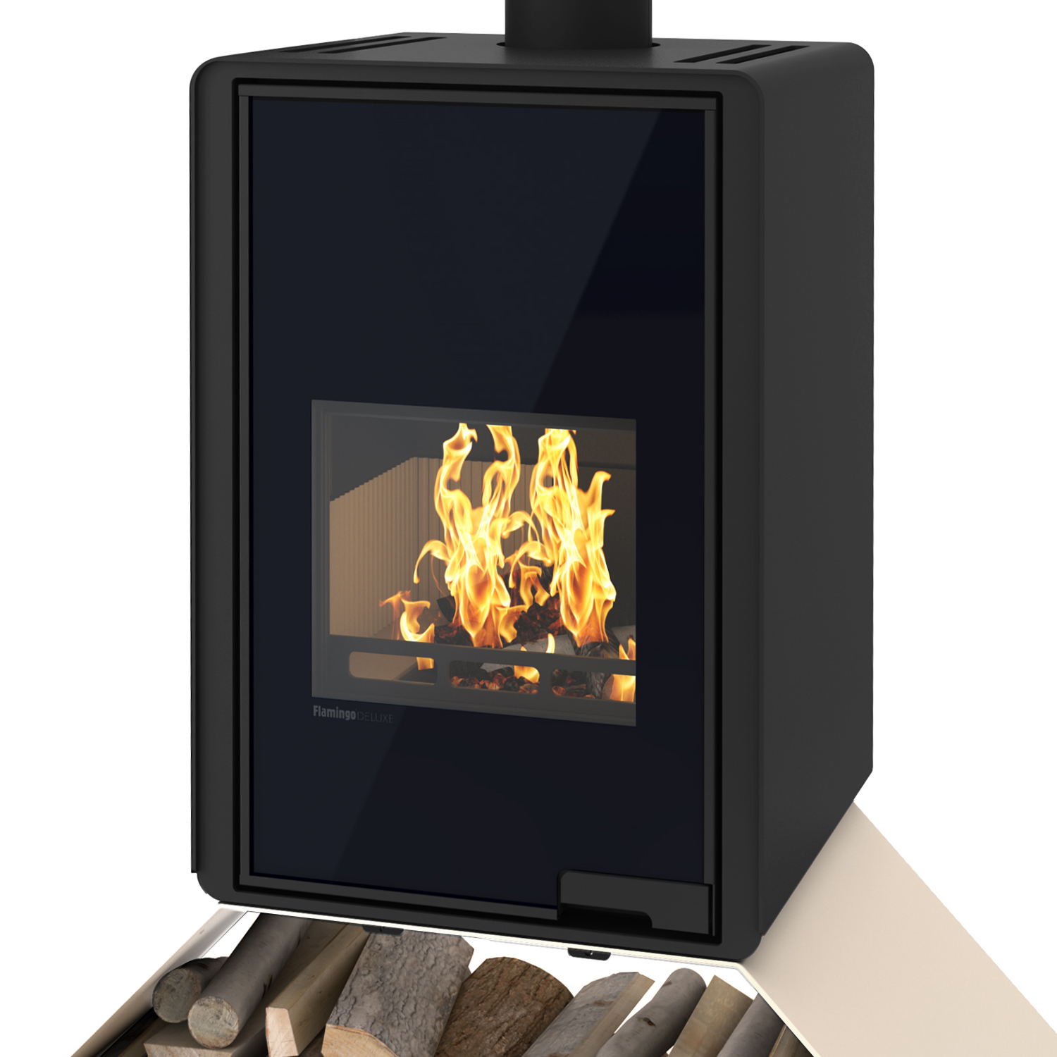 HS Flamingo Deluxe Senai Poêle à bois Crème