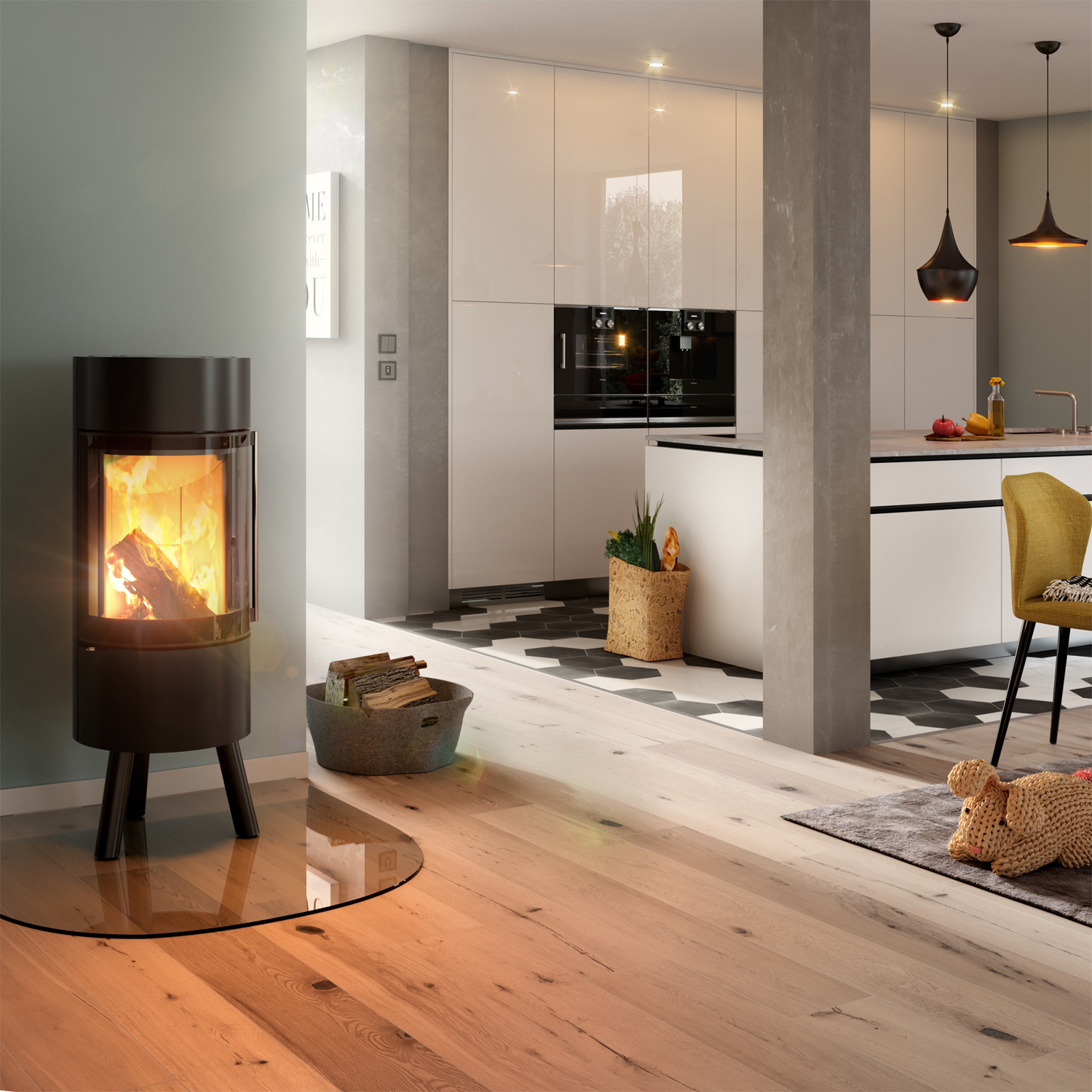 Spartherm Passo XS poêle à bois sur trépied Nero