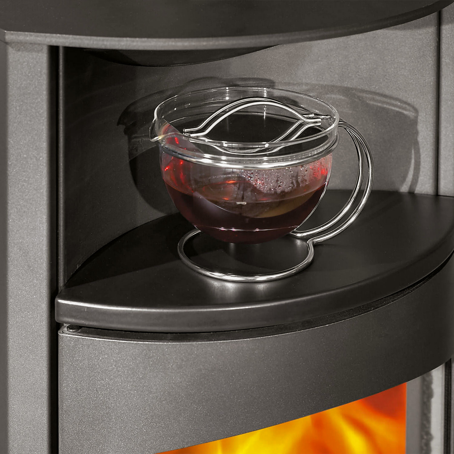 Austroflamm Flok 2.0 Poêle à bois en acier noir, sortie de fumée par le haut