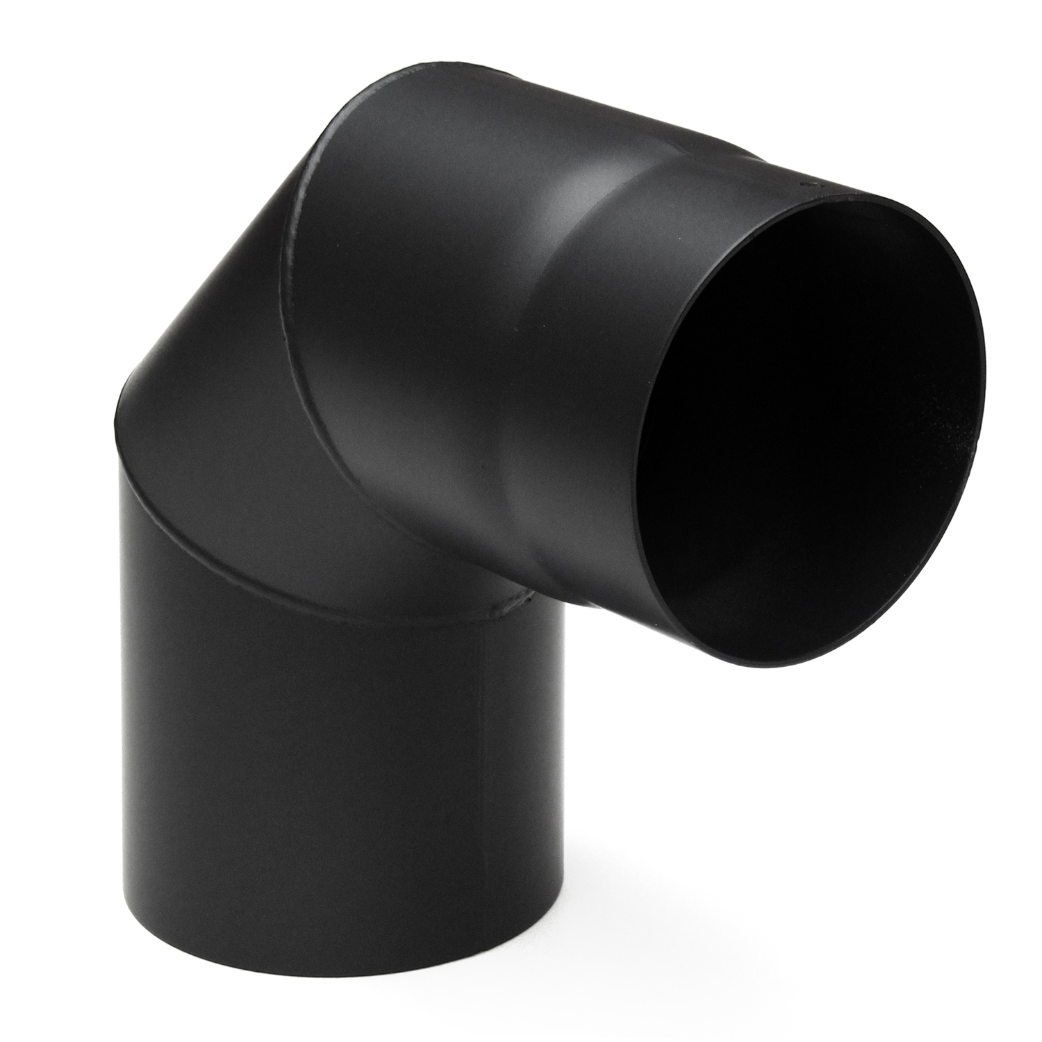 Raik Basic coude de tuyau de fumée 180mm noir 90° sans porte pour tuyau de fumée / conduit de fumée
