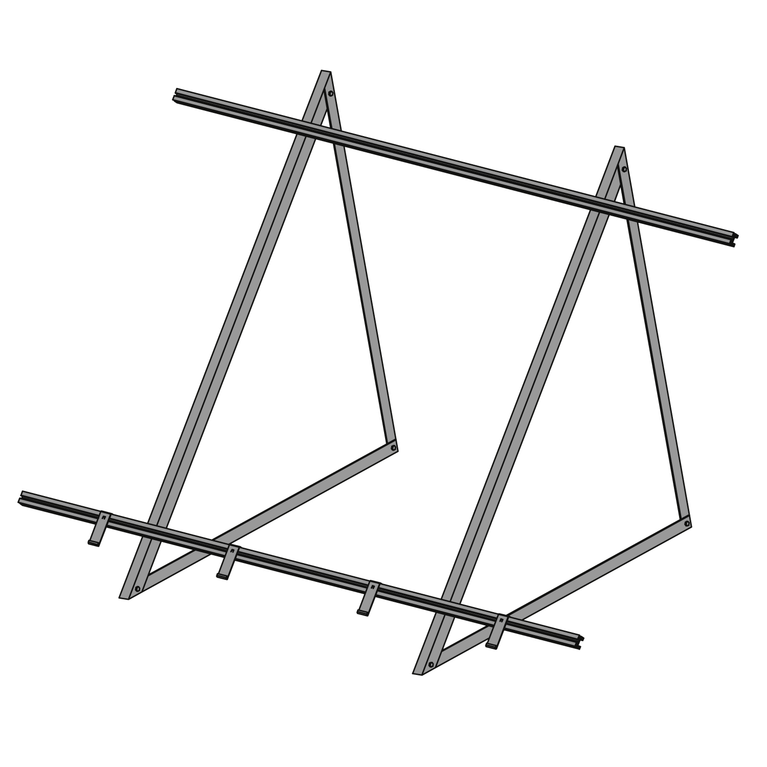 Sunex Kit de montage pour toit plat pour 2 capteurs solaires plats AMP 2.0