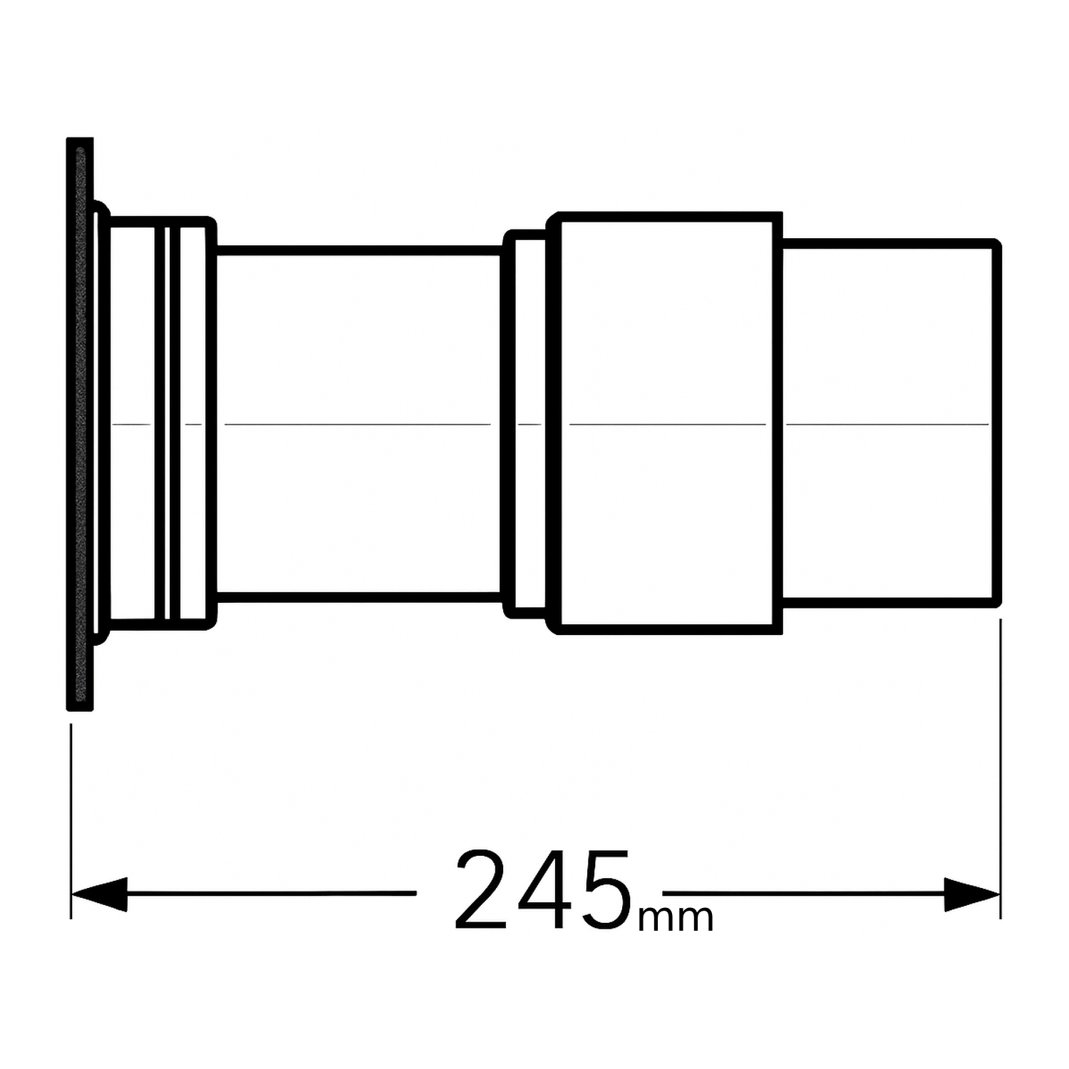 Schiedel raccord Ø180 mm simple paroi, raccourcissable pour PRIMA PLUS Ø180 mm mat