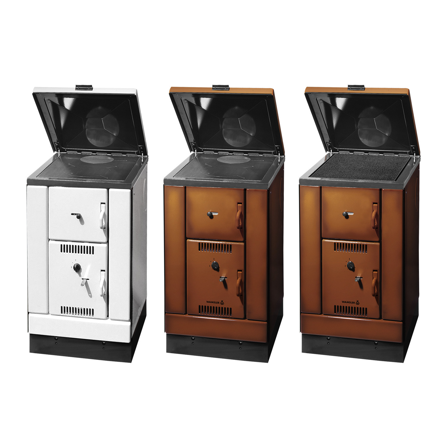 Wamsler K 158 Cuisinière à bois avec échangeur de chaleur Blanc Plaque en acier