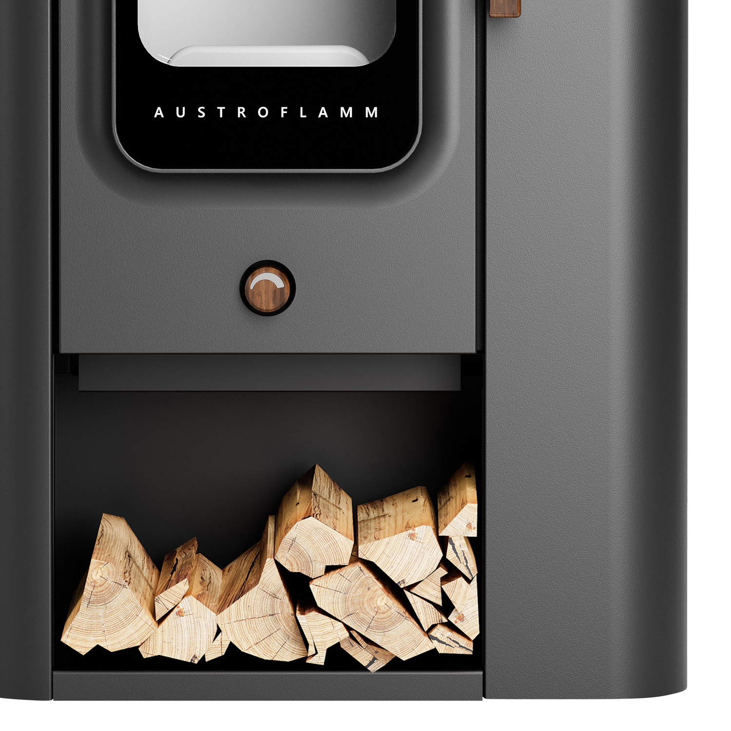 Poêle à bois Austroflamm Sina Xtra en acier gris fonte