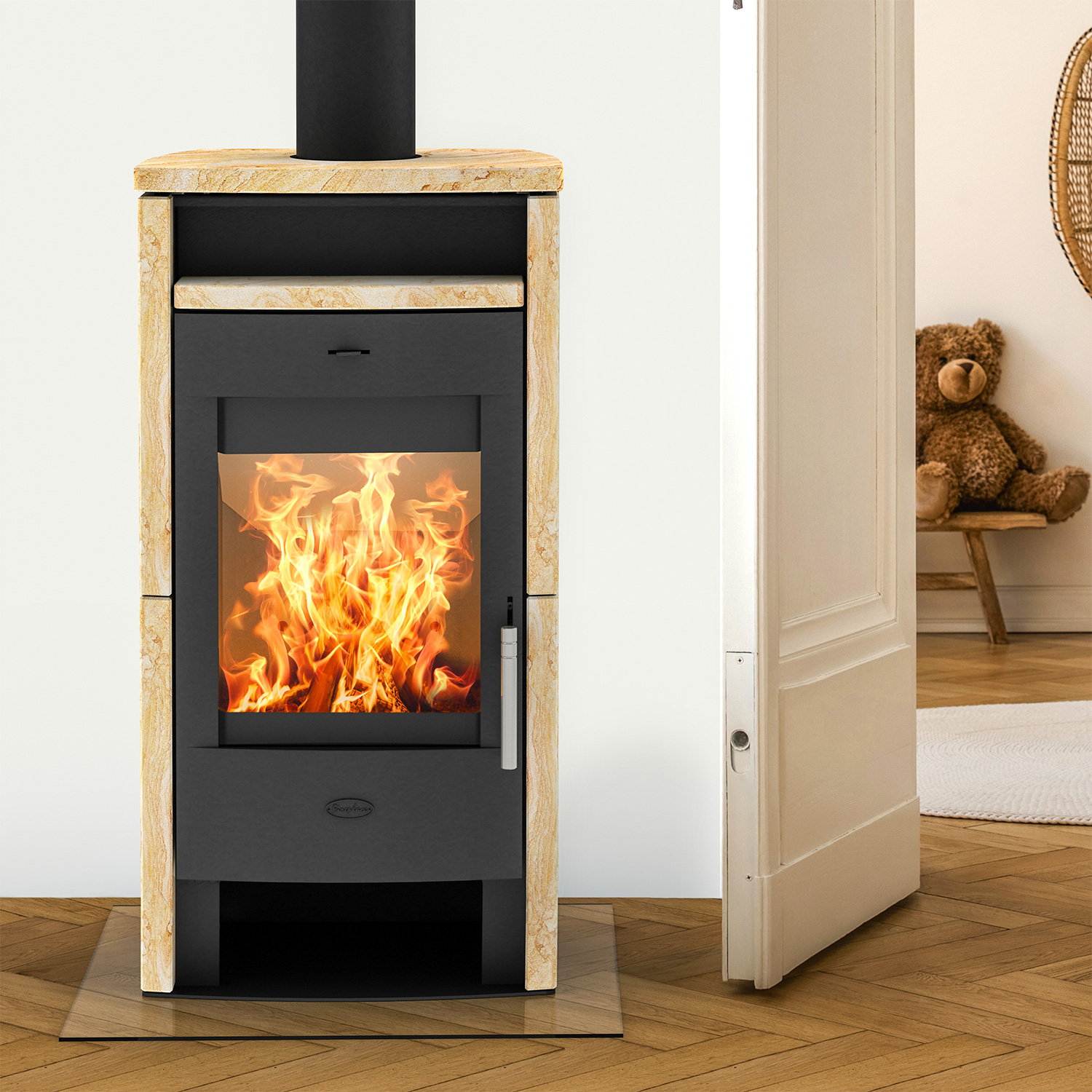 Fireplace Elite Budapest Poêle à bois en grès Fireplace Elite Budapest Poêle à bois en grès
