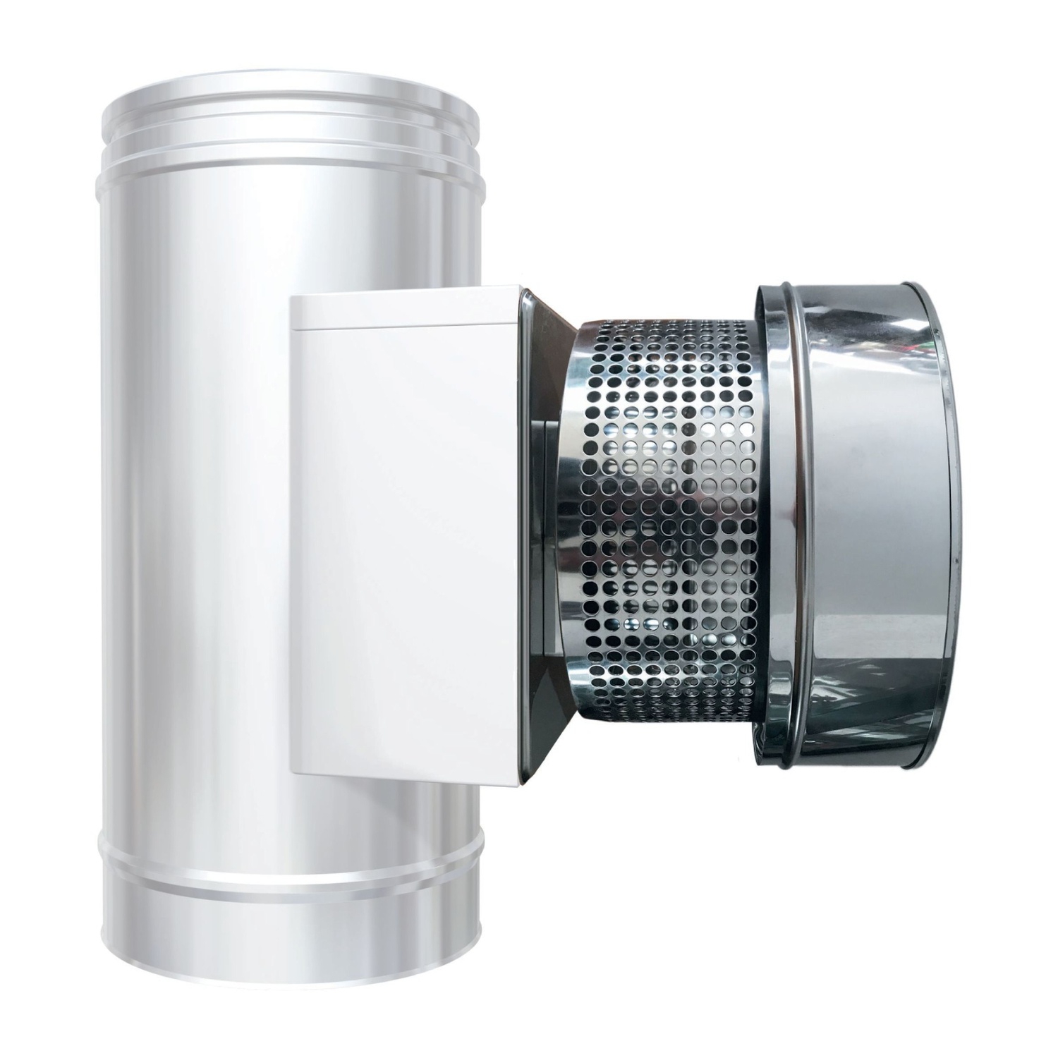 Schiedel ICS régulateur de tirage Ø130 mm pour raccord de trappe de visite angulaire double paroi brillant