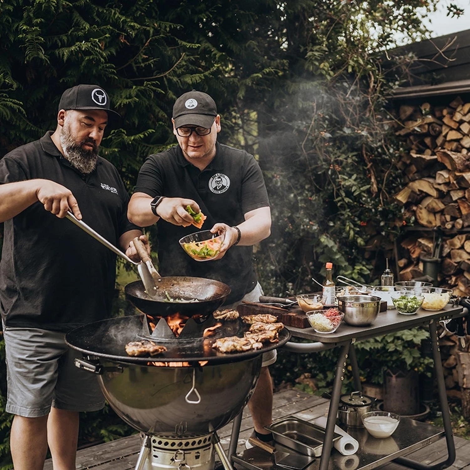Moesta wok en acier avec poignée en bois