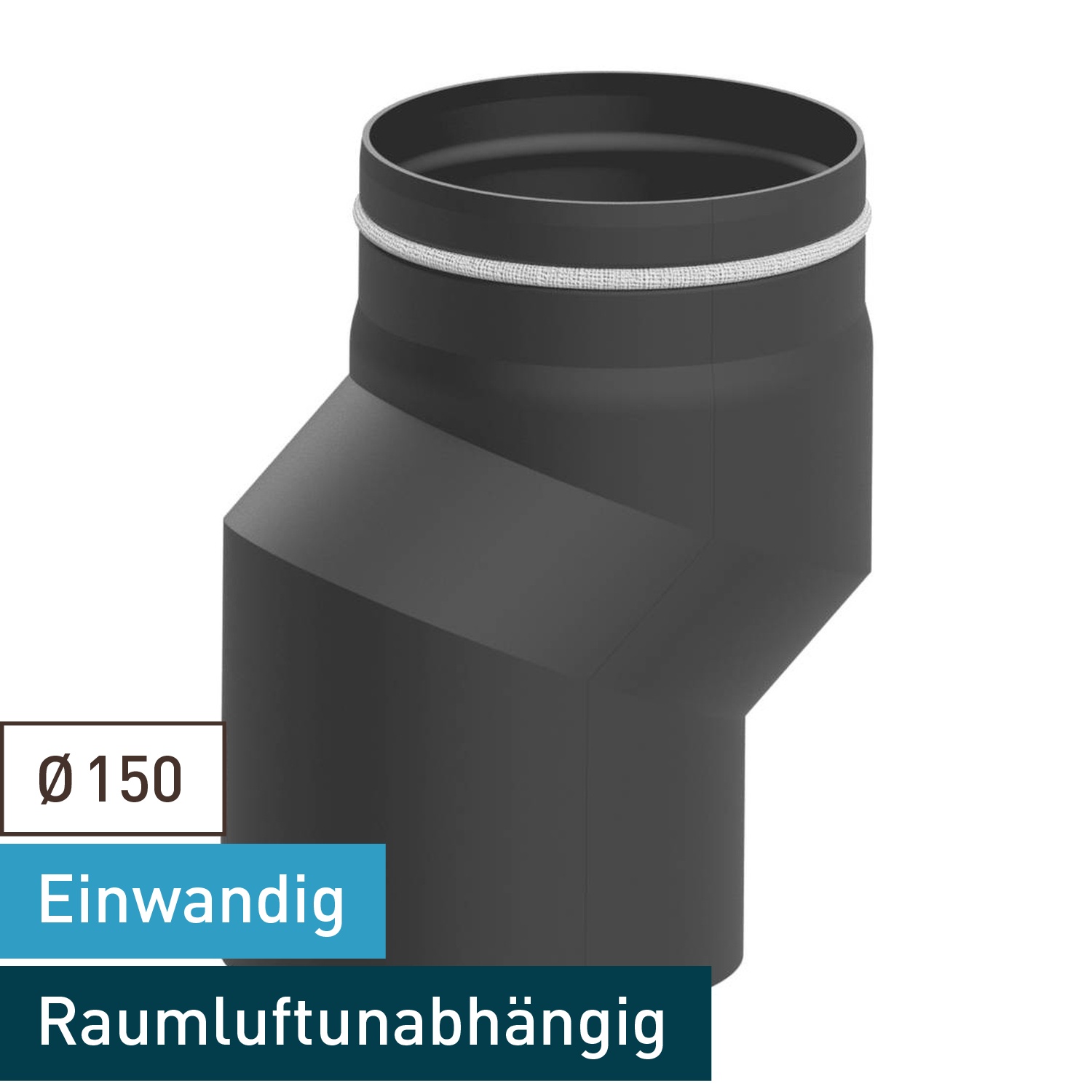 Raik coude décalé LS diamètre 150x284x2,00mm rétréci décalage 80mm gris