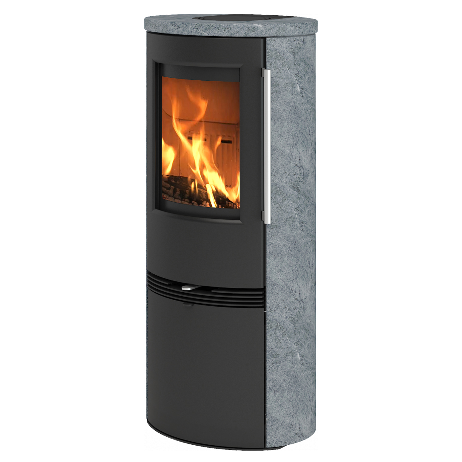 TermaTech TT21RHS Poêle à bois Acier Noir / Pierre ollaire