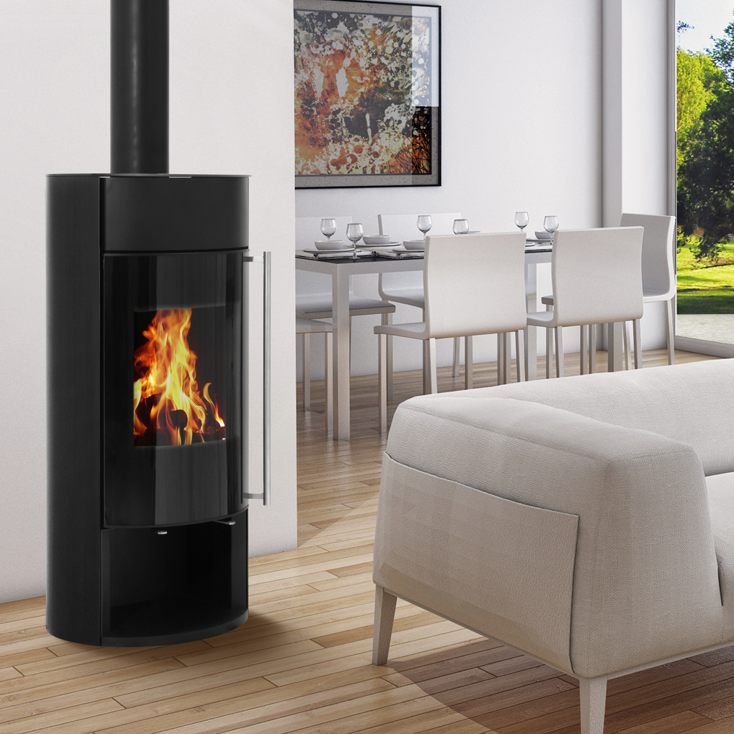 Poêle à bois avec échangeur thermique Schmitzker Lecara Base Poêle à bois avec échangeur thermique Schmitzker Lecara Base