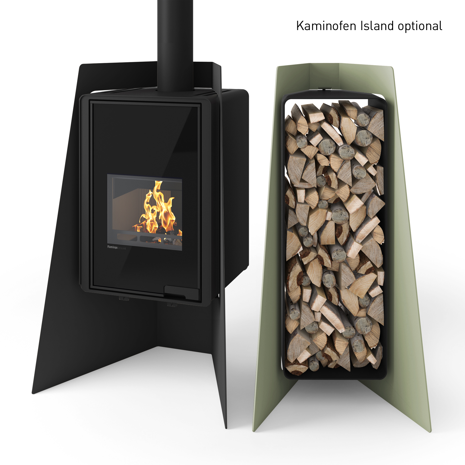 HS Flamingo Deluxe 3 étagères en bois Olive