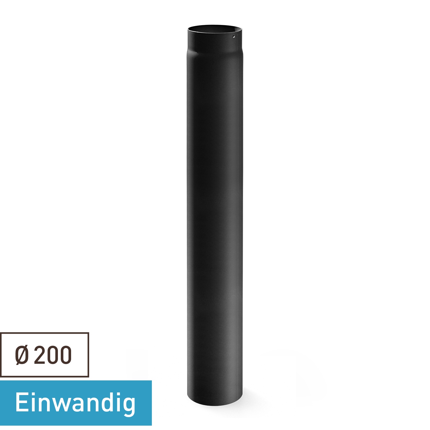 Raik Basic élément de longueur 200mm noir L: 1000mm pour tuyau de fumée / conduit de fumée