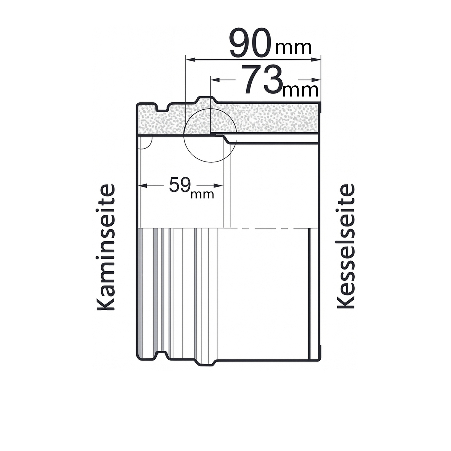 Schiedel Doublure murale double Ø160 courte pour ICS Ø150 mm double paroi brillant