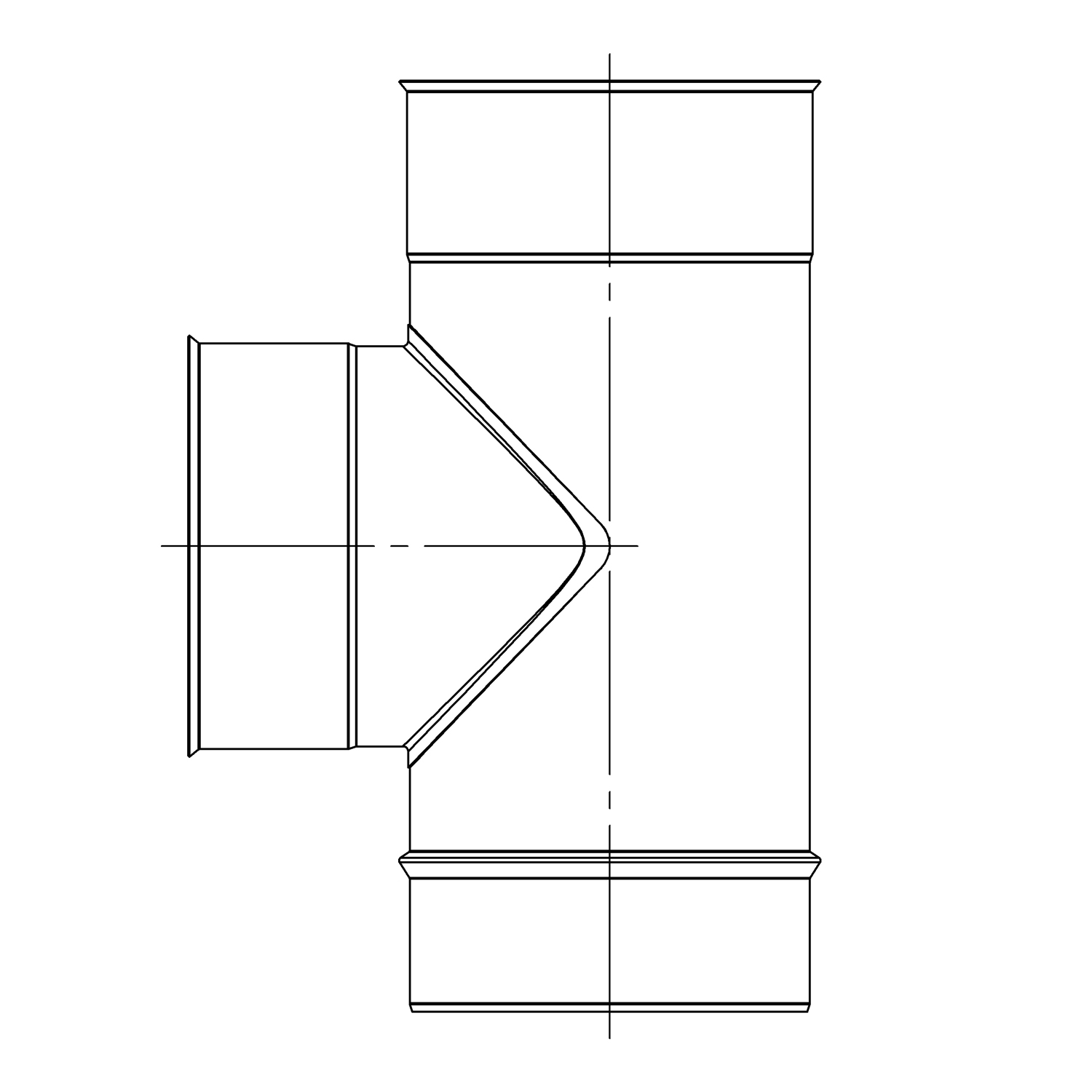 Opsinox conduit de cheminée en acier inoxydable 180mm Té 90°