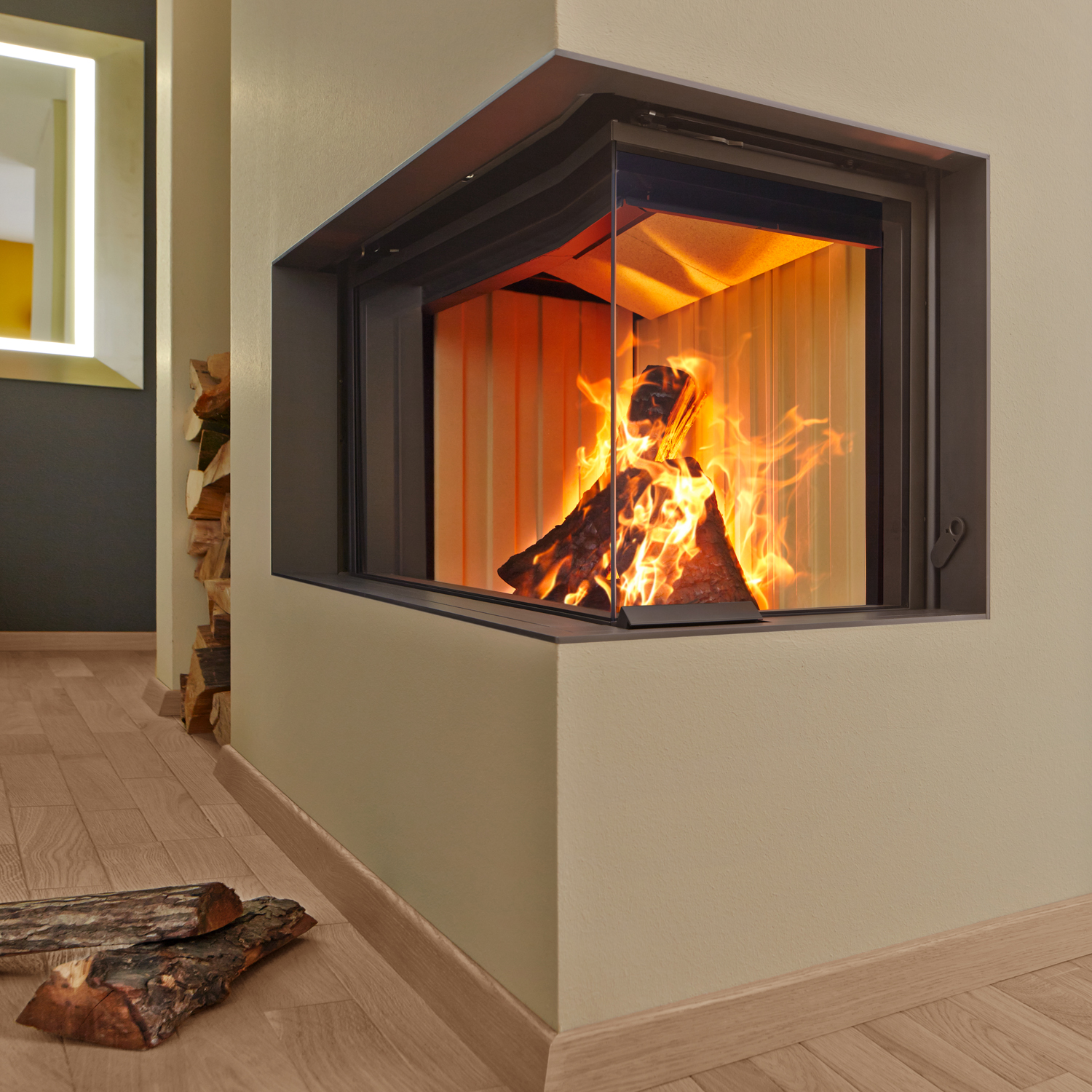 Spartherm Premium Varia-2R-80h Insert de cheminée d'angle RRA Ø 200 mm