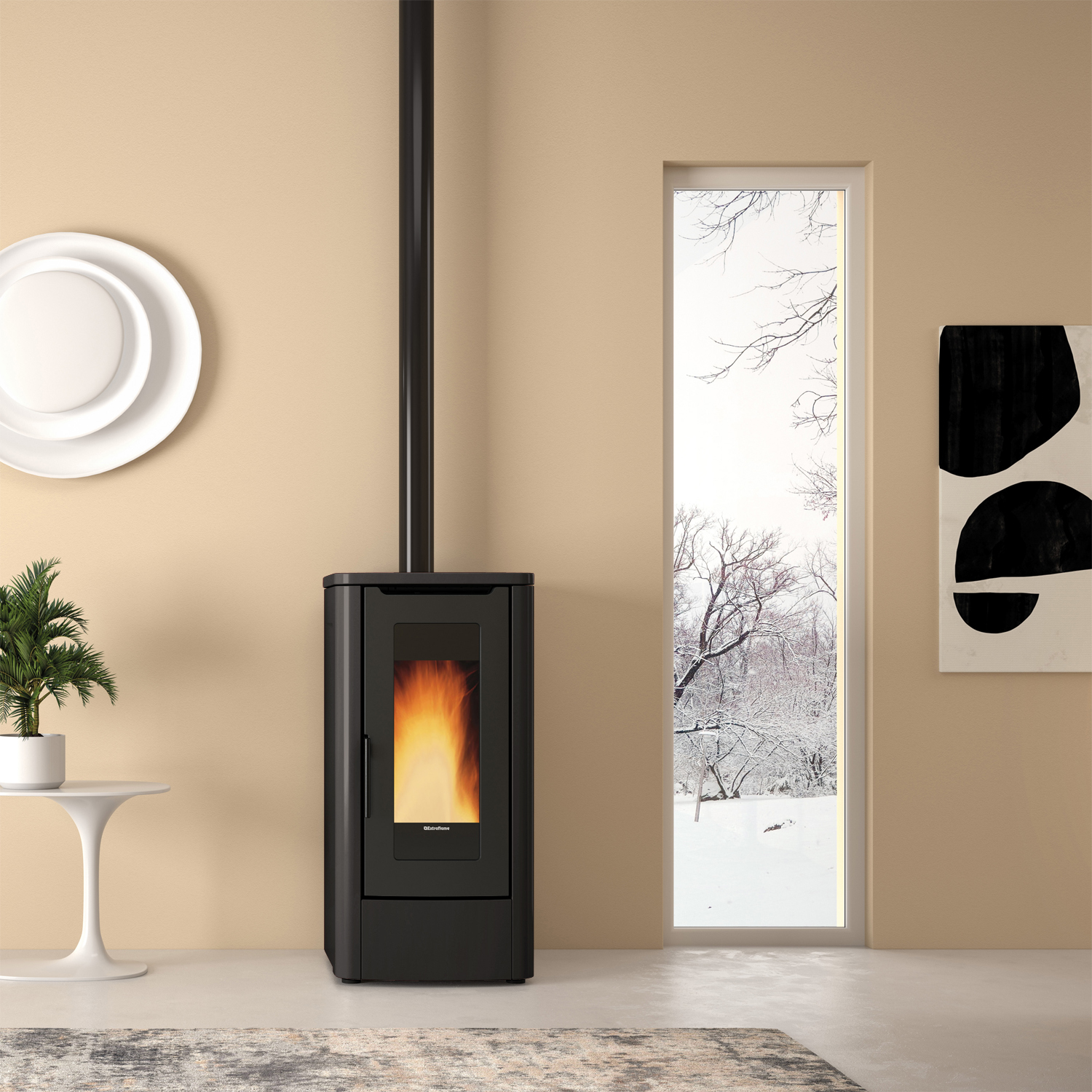 Extraflame Teorema Poêle à granulés Noir