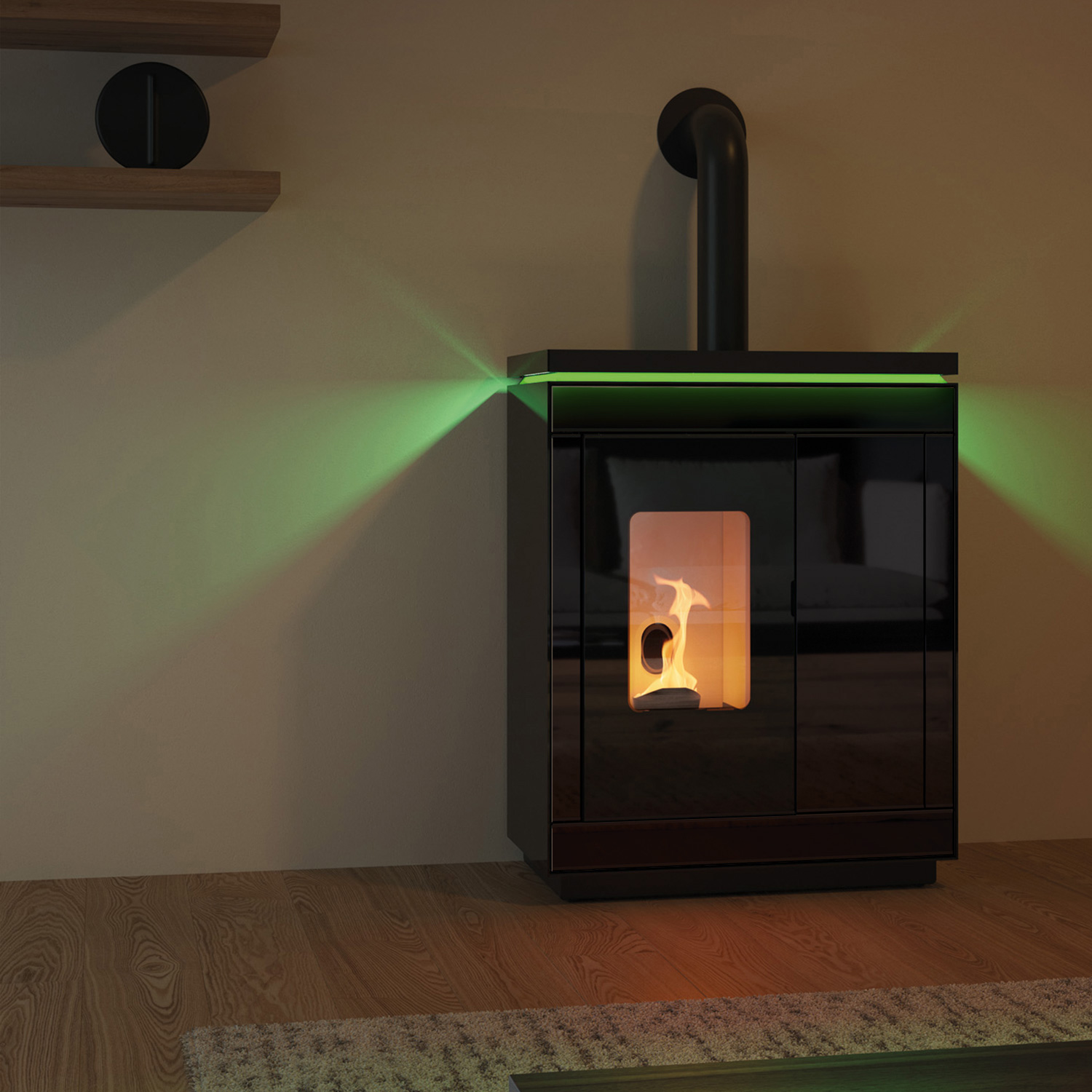 Olsberg Epana poêle à granulés verre noir