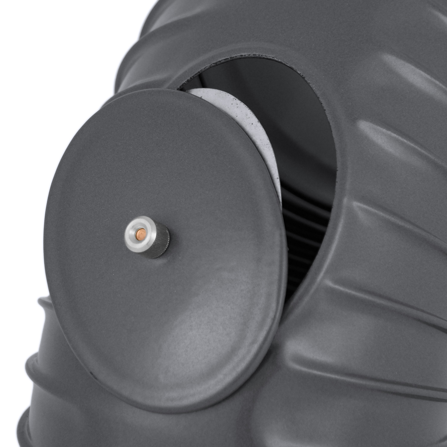 Coude de conduit de fumée / Coude de tuyau de poêle émaillé 150 mm - Coude à 90° nervuré gris avec ouverture de nettoyage