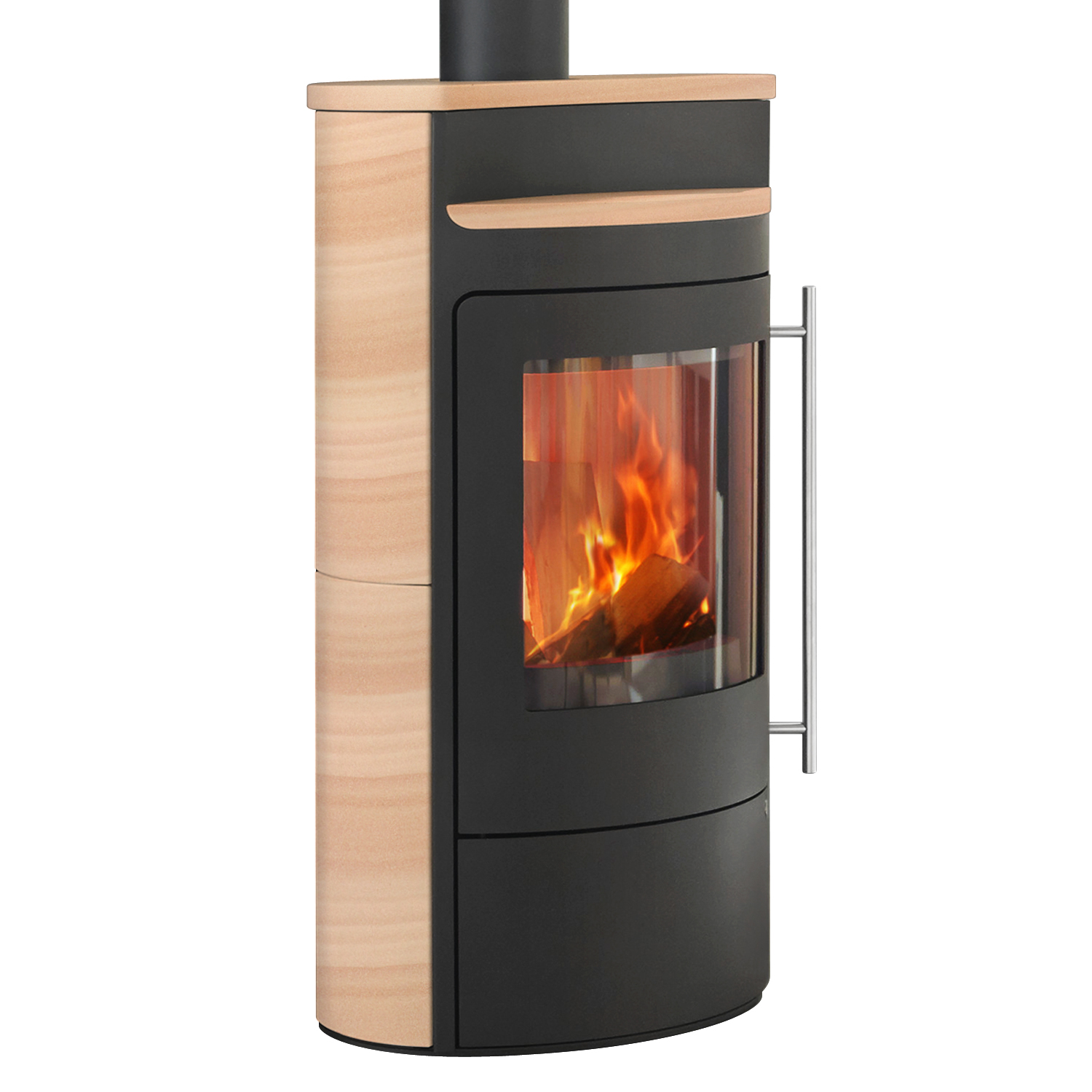 Olsberg Tecapa II Compact Poêle à bois Porte en acier / Céramique Café au lait