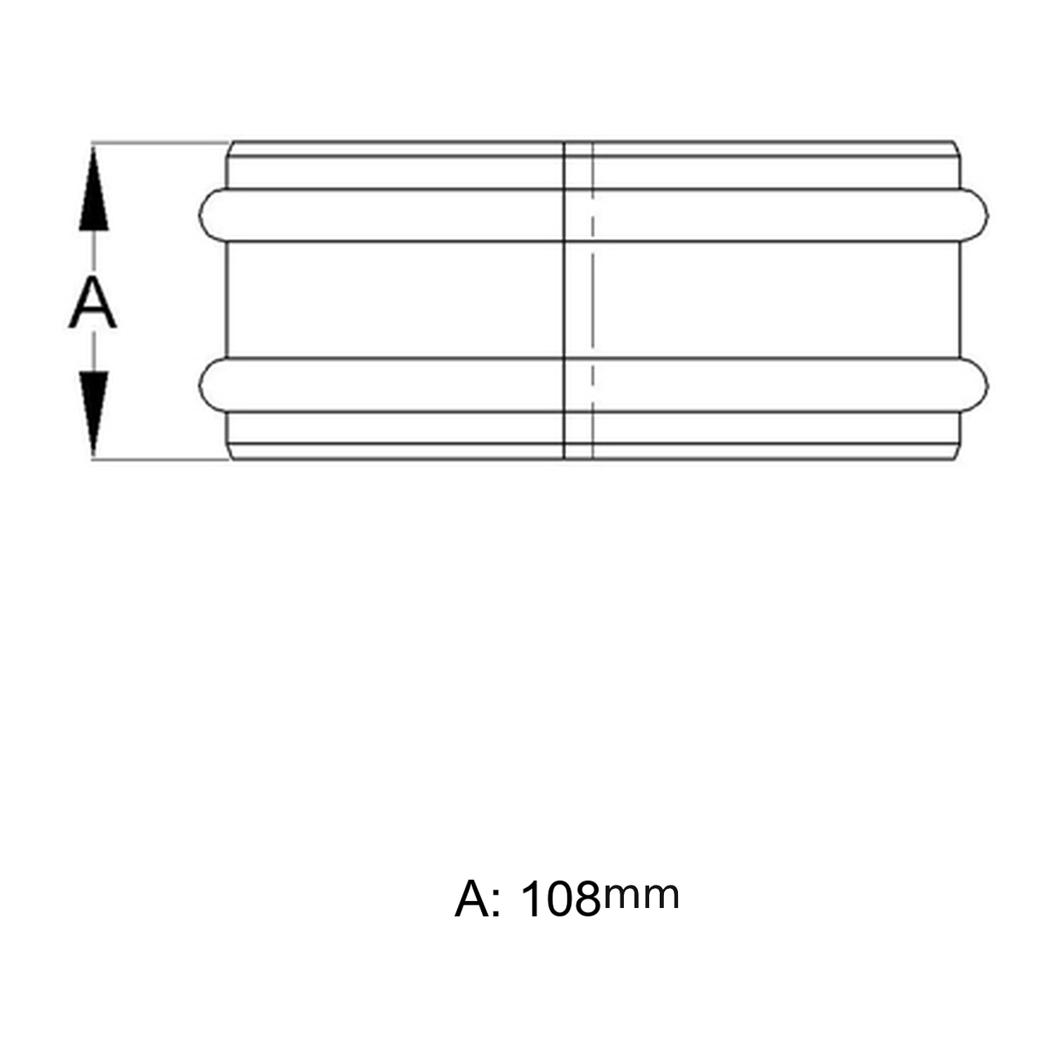 Schiedel ICS collier de serrage statique B=108 mm pour ICS Ø200 mm double paroi brillant