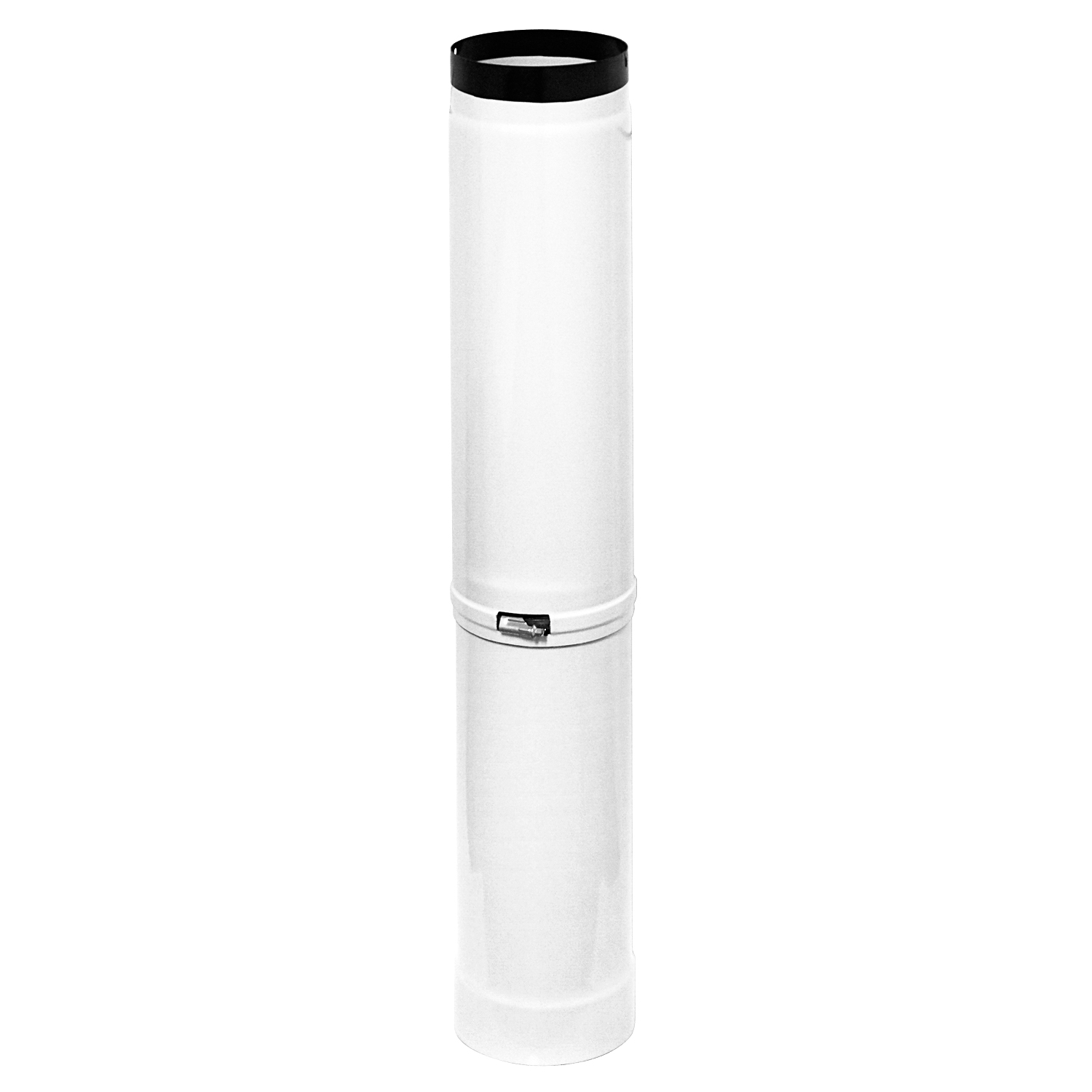 Tube de raccordement / Tuyau de poêle émaillé 130 mm - Tube télescopique blanc