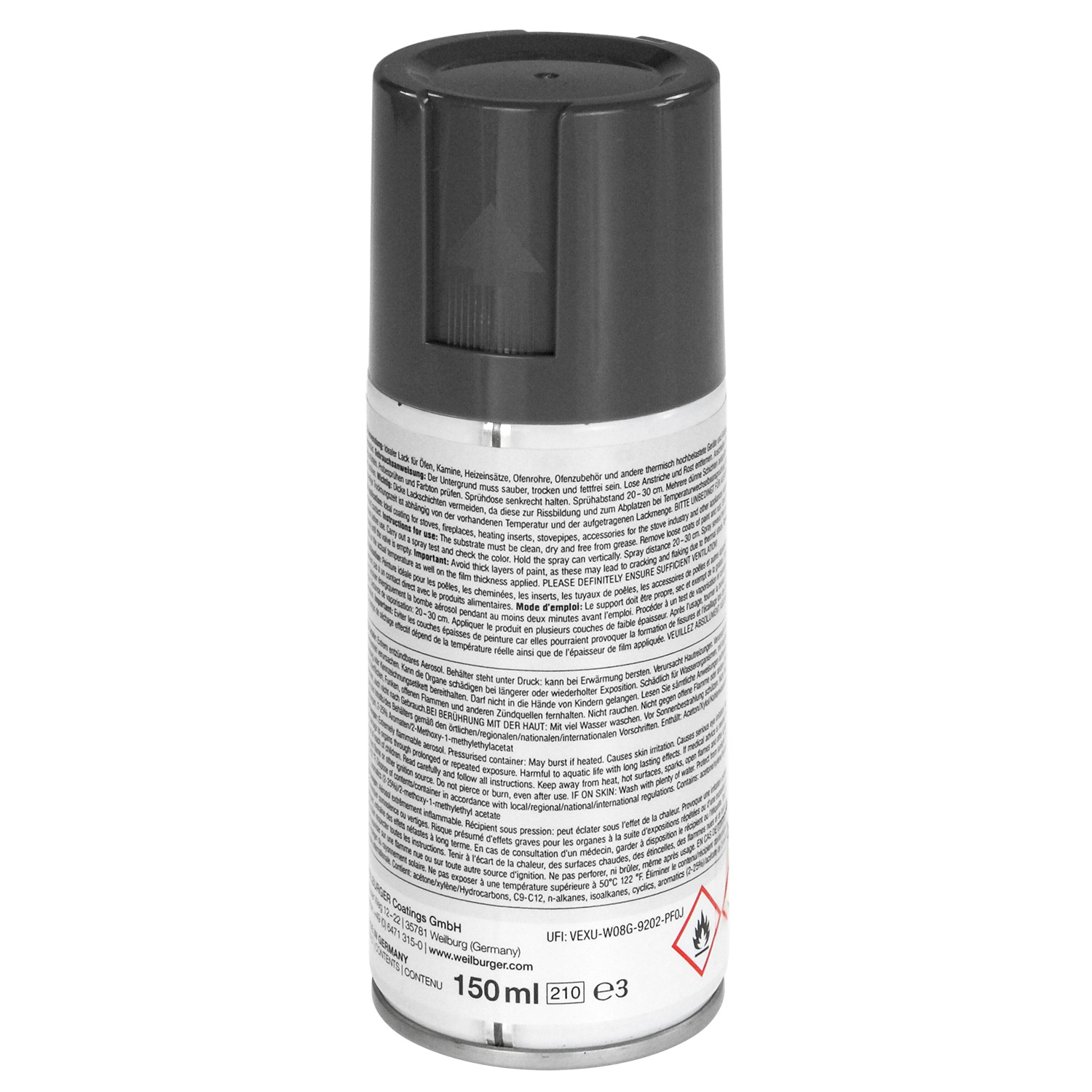 raik Spray pour four Aérosol 150 ml Senotherm Gris Fonte Clair