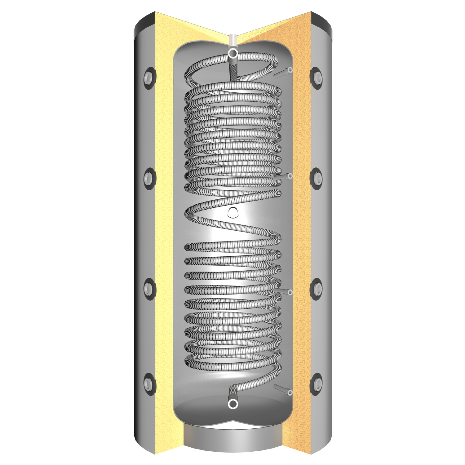 Schmitzker No4 10kW insert de cheminée à eau avec cadre en acier - Ensemble complet avec réservoir tampon SH 550L