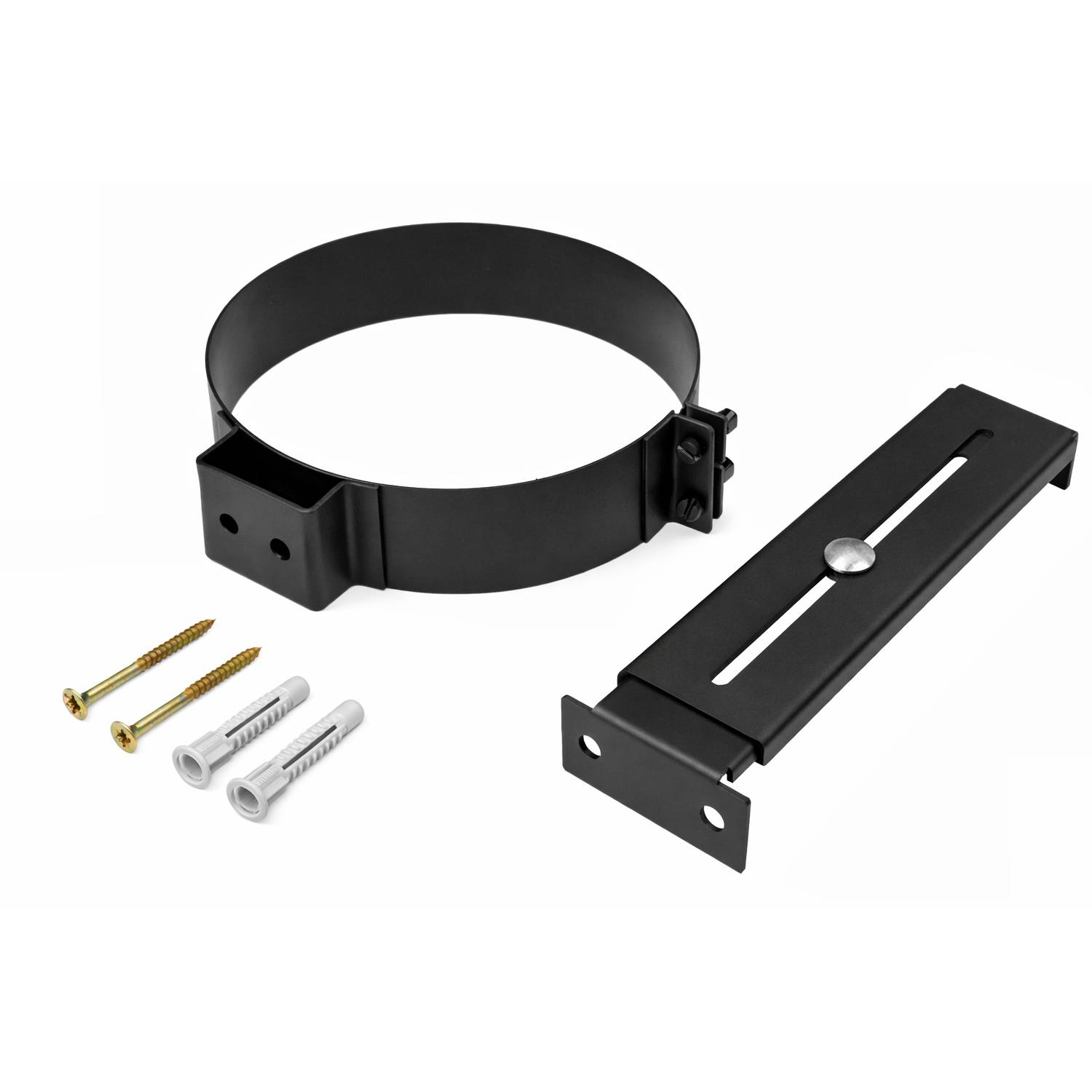 Raik Izoker collier de serrage 150mm noir double paroi pour tuyau de fumée / conduit de fumée