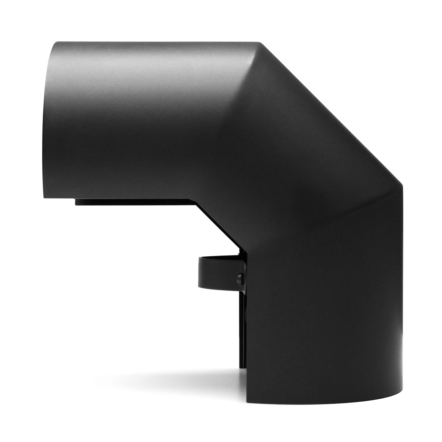 Coude de conduit de fumée / Tuyau de poêle 130mm - Écran thermique double 90° noir