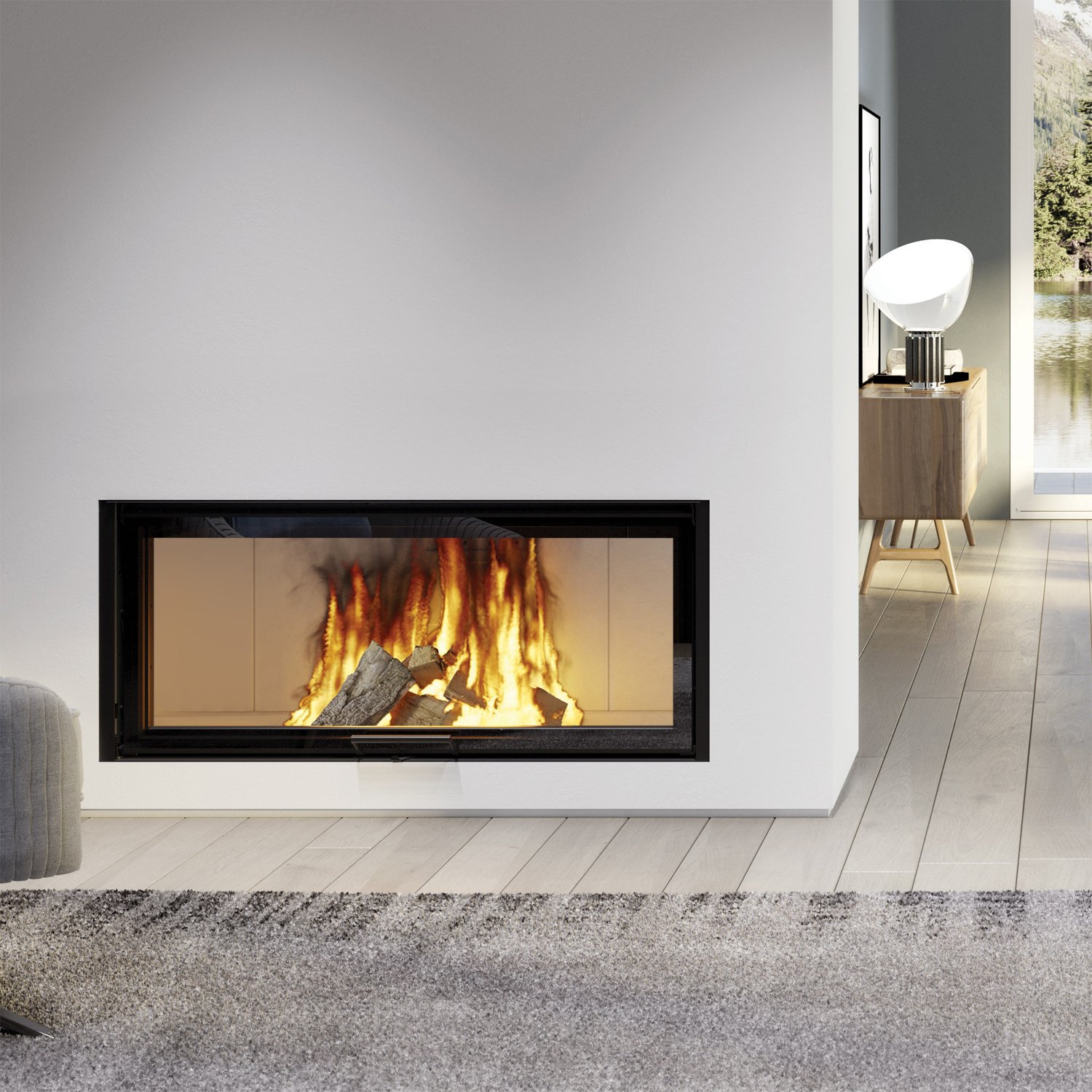 Edilkamin Windo 120 Insert de cheminée Foyer Blanc