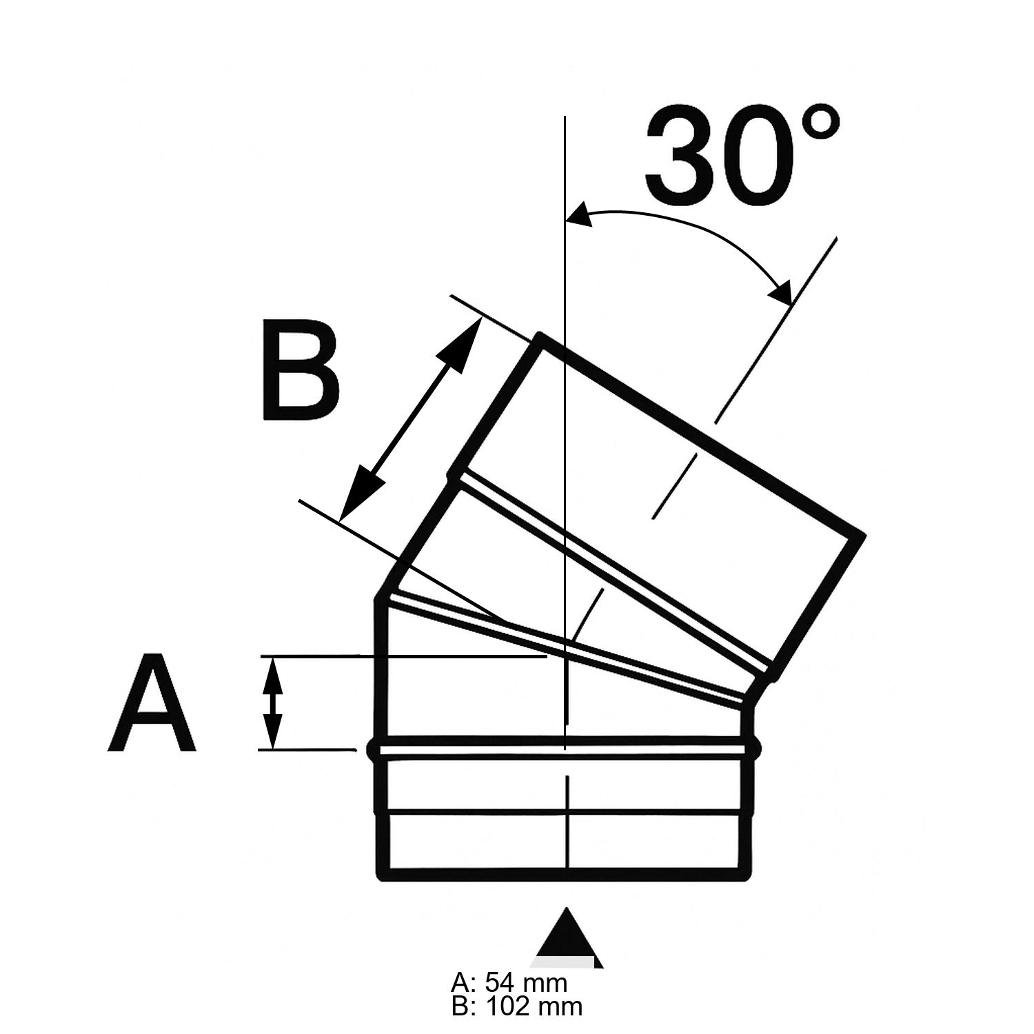 Schiedel PRIMA PLUS coude 30° Ø180 mm simple paroi mat