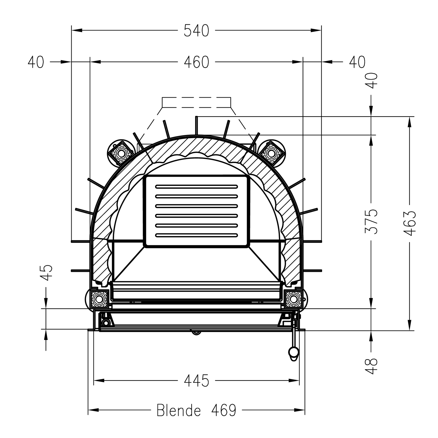 Spartherm Mini R1V-4S insert de cheminée 51 cm à gauche