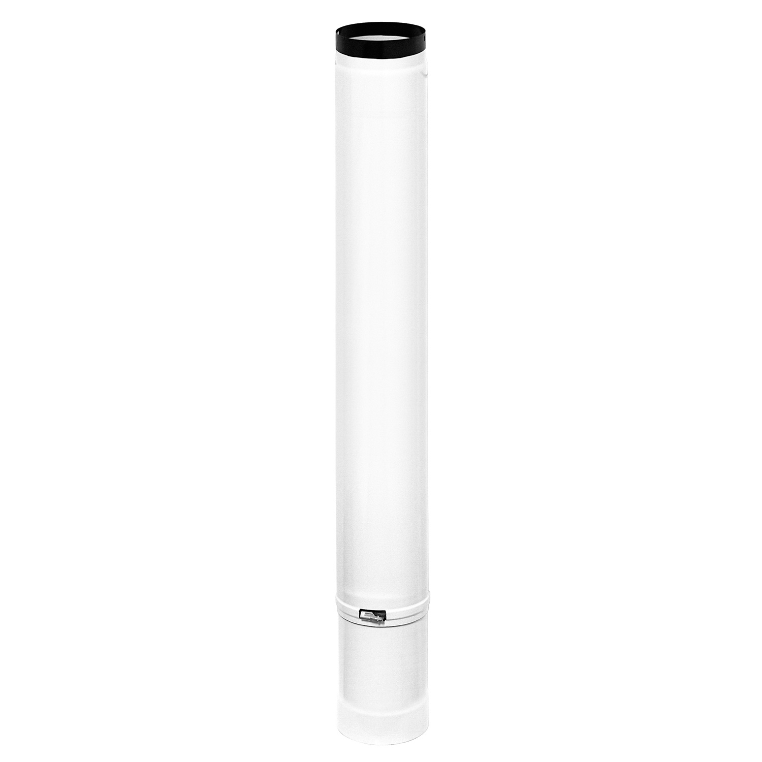 Raik Tuyau de Fumée / Tuyau de Poêle Émaillé 130mm - Longueur 1000mm Tube Télescopique Blanc