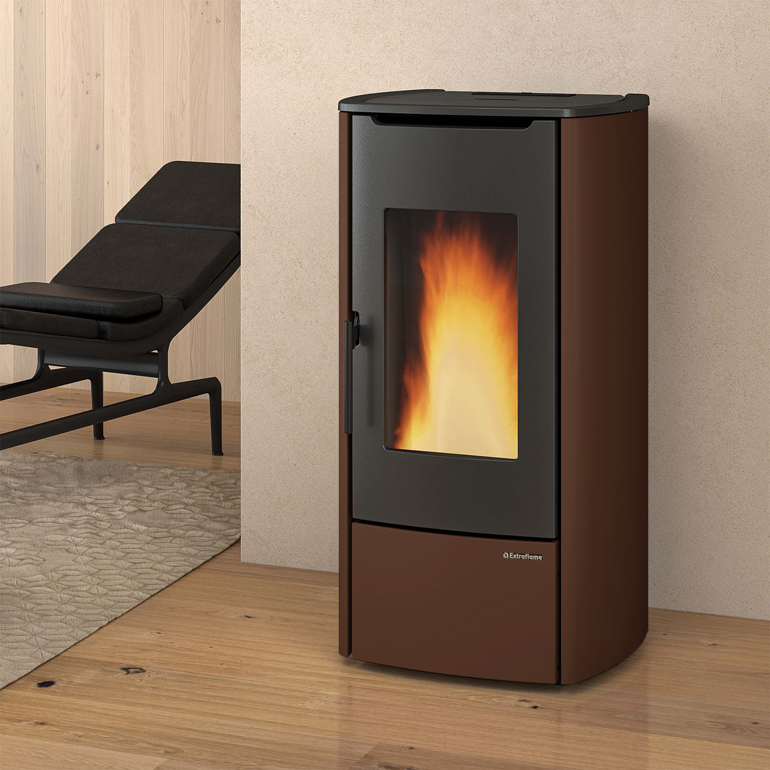 Extraflame Marina Idro H11 poêle à granulés bouilleur acier bronze