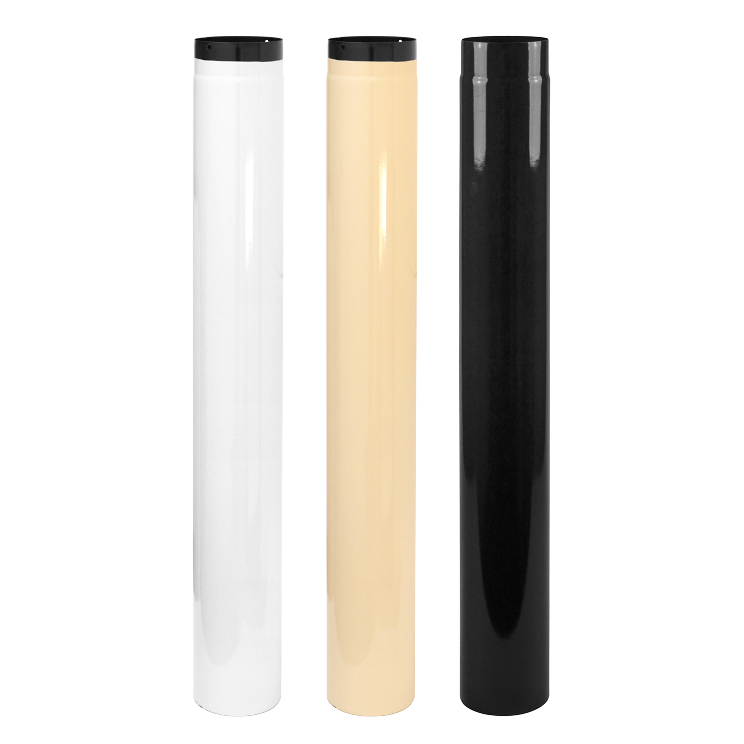 Tube de fumée / Tuyau de poêle émaillé 120 mm - 1000 mm noir