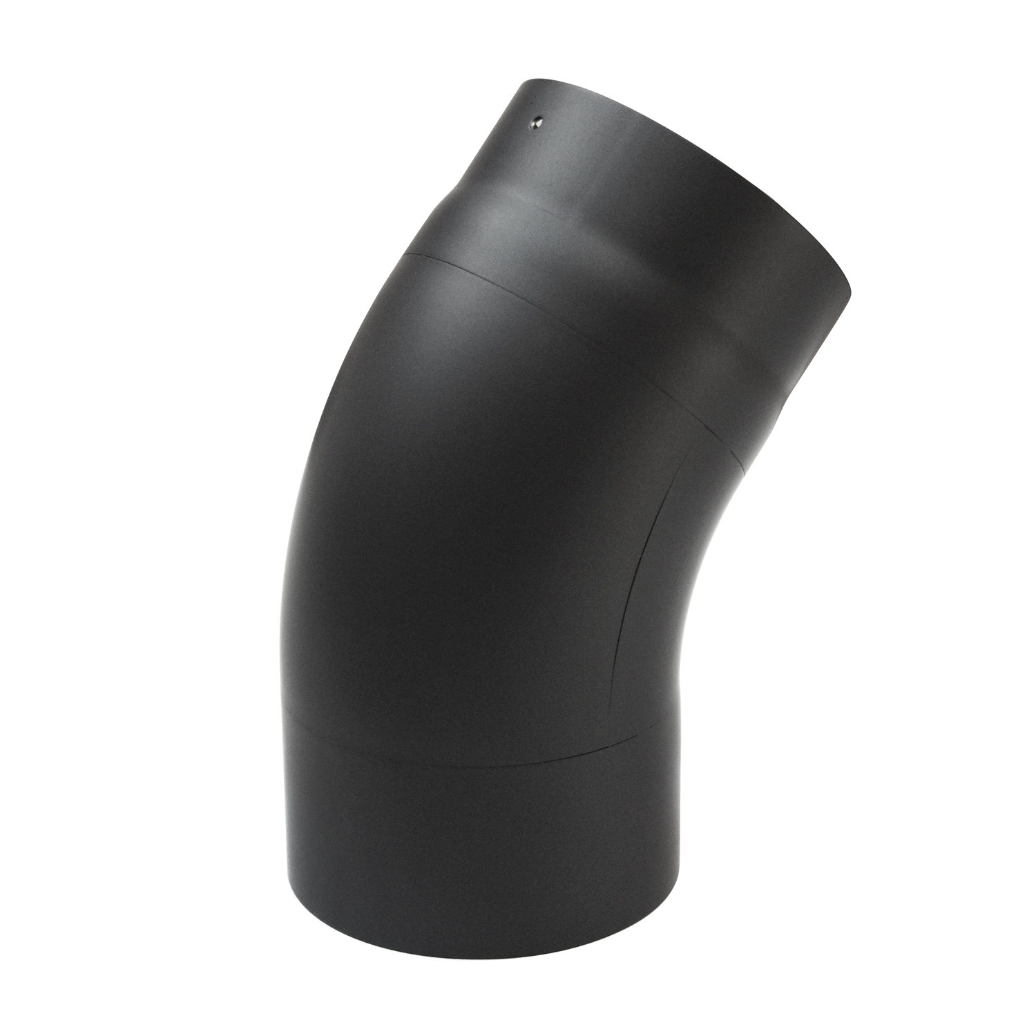 Raik Basic coude de tuyau de fumée 130mm noir 45° tiré avec porte pour tuyau de fumée / conduit de fumée