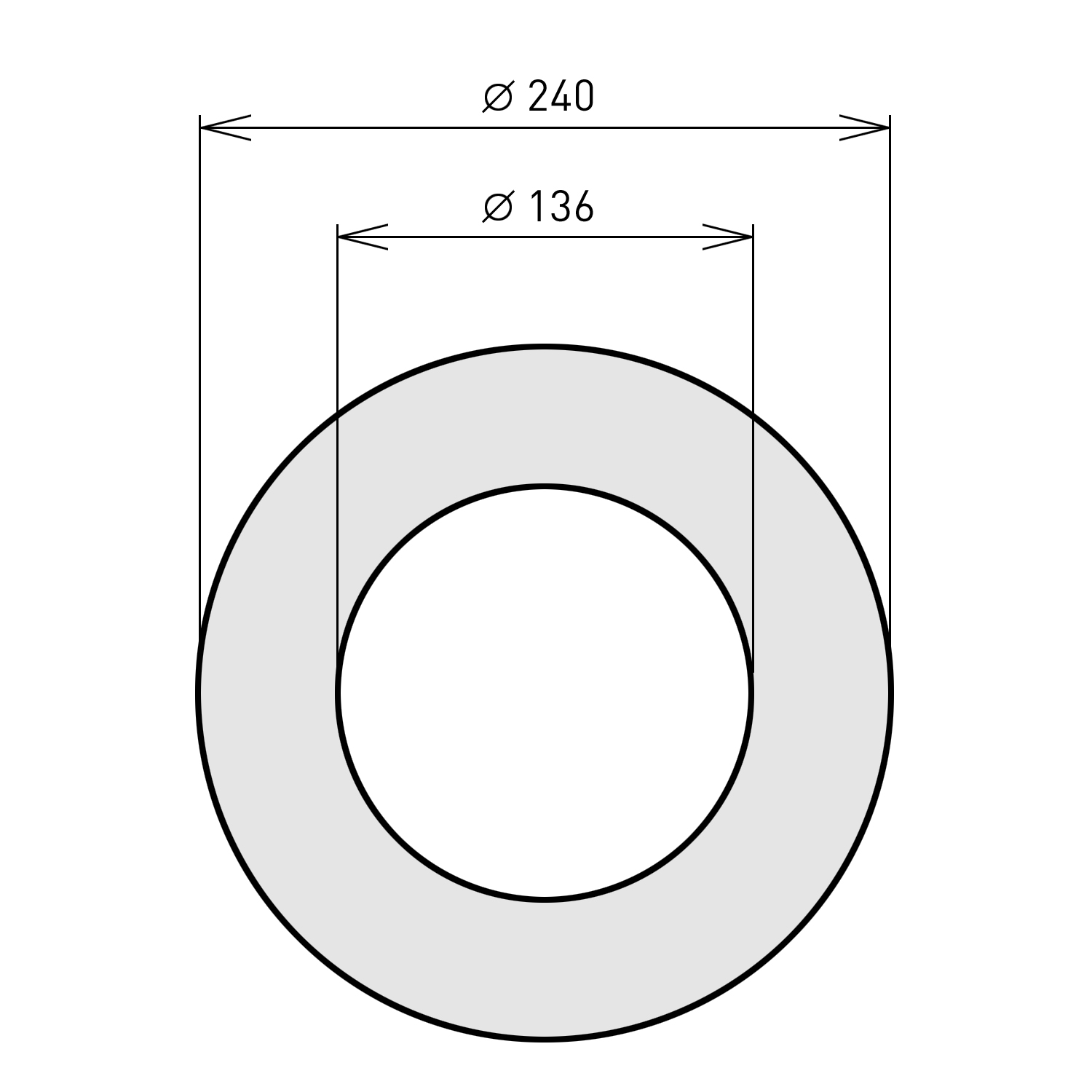 Raik Basic rosace murale 130mm noir 5cm pour tuyau de fumée / conduit de fumée