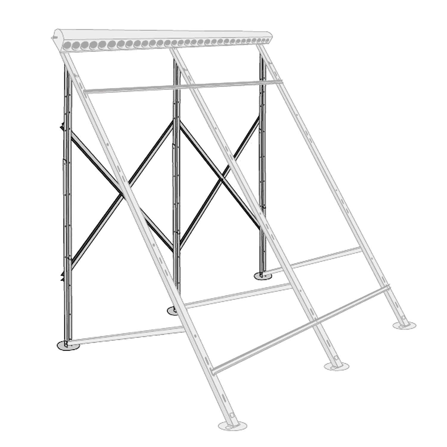 Support pour toit plat / Structure pour toit plat pour collecteur tubulaire 58/22