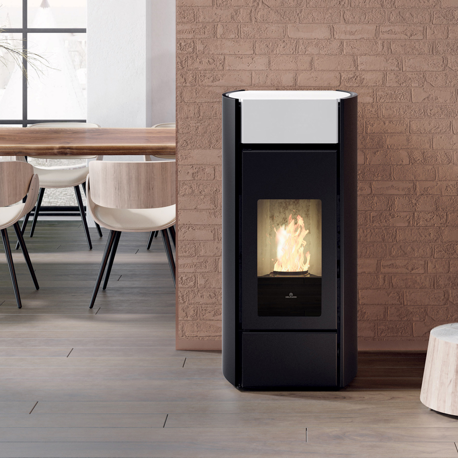 Edilkamin Myrna H15 Evo poêle à granulés hydro céramique blanche