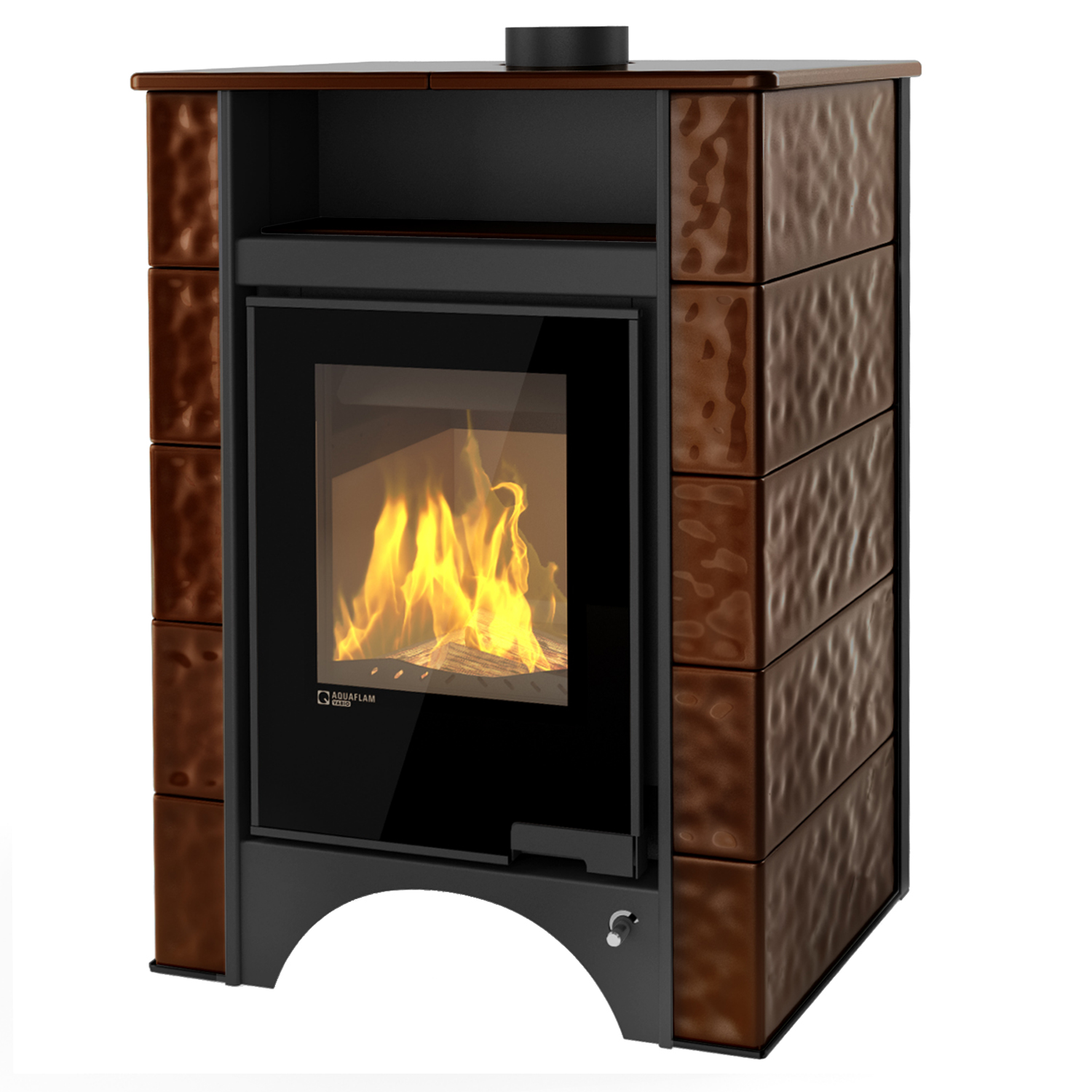 Aquaflam Vario Peru Manuel Poêle à bois avec échangeur d'eau Marron 11/5 kW
