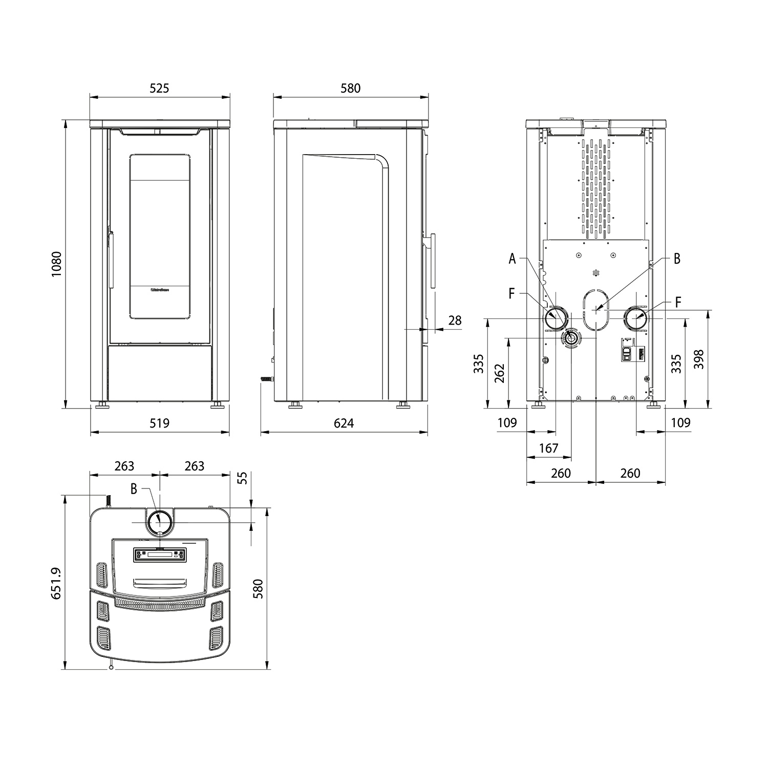 Extraflame Teorema Plus 5.0 EVO poêle à granulés ivoire