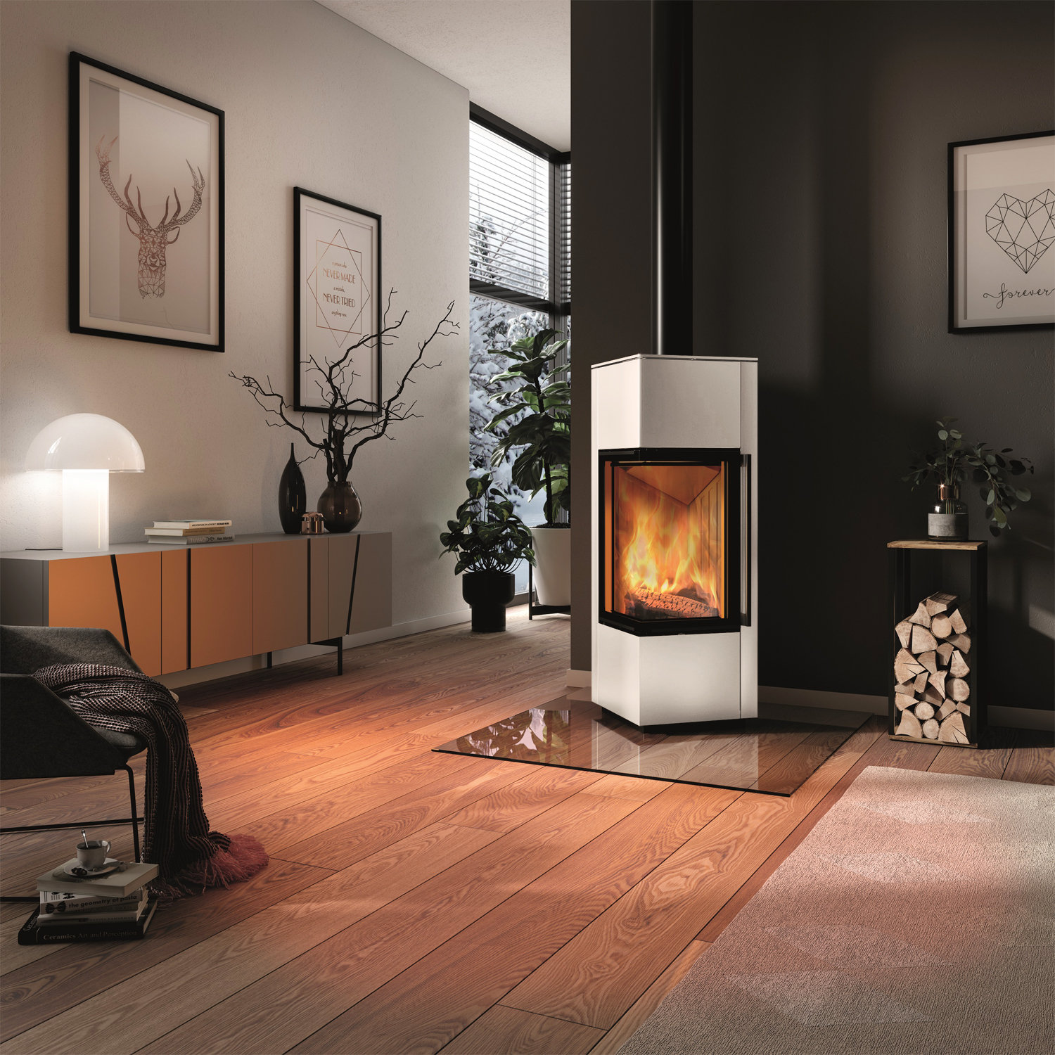 Spartherm Piko S RLU Poêle à bois Blanc