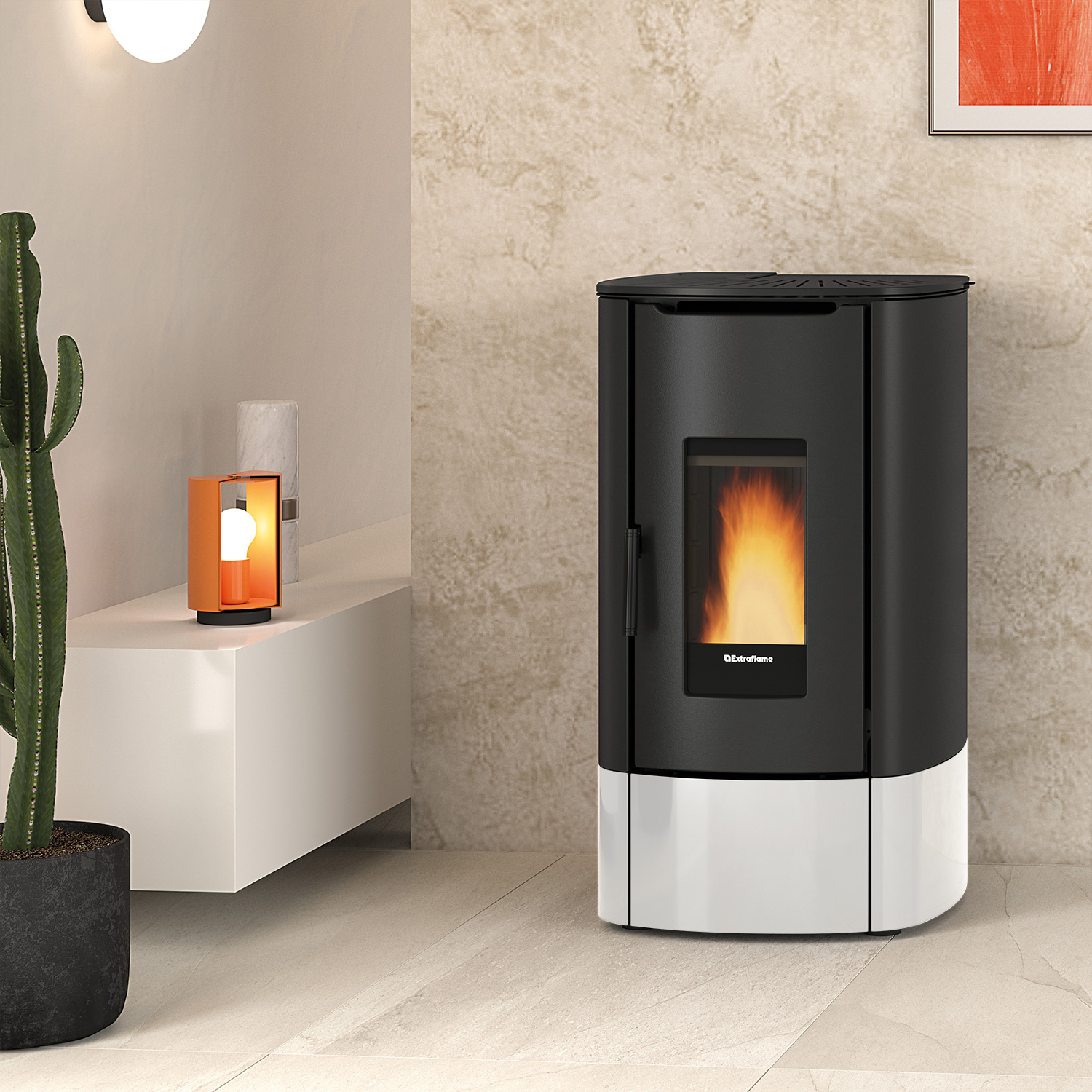 Extraflame Evolution Line Angy poêle à granulés acier blanc