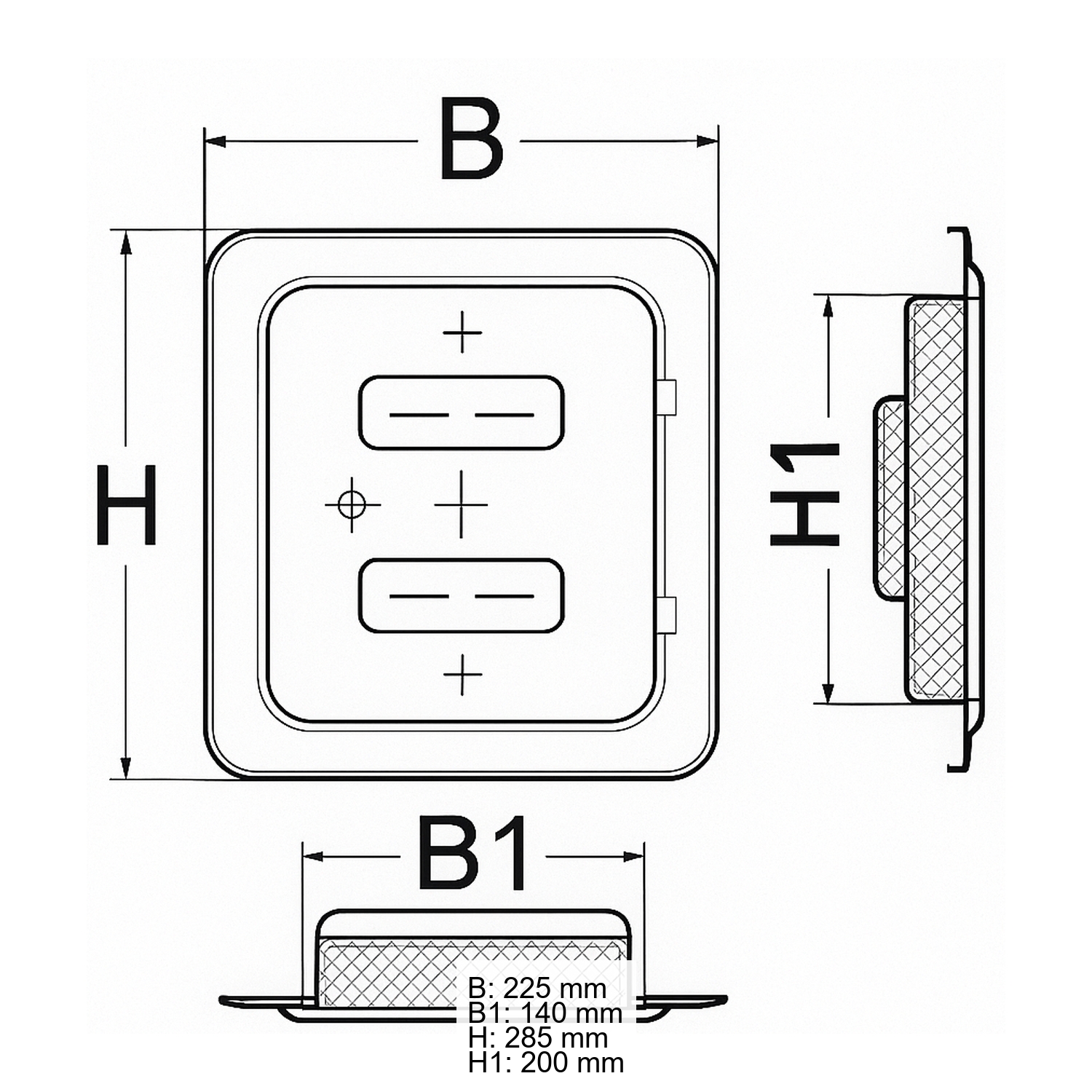 Schiedel porte de nettoyage inox 140x200 brillant